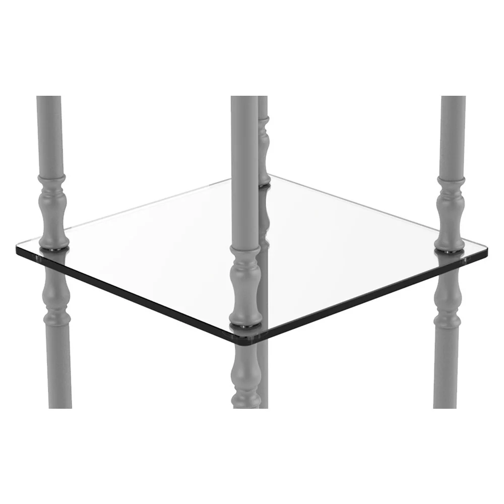 Allied Brass Three Tier Etagere with 14-in x 14-in Shelves in Matte Gray - Image 2