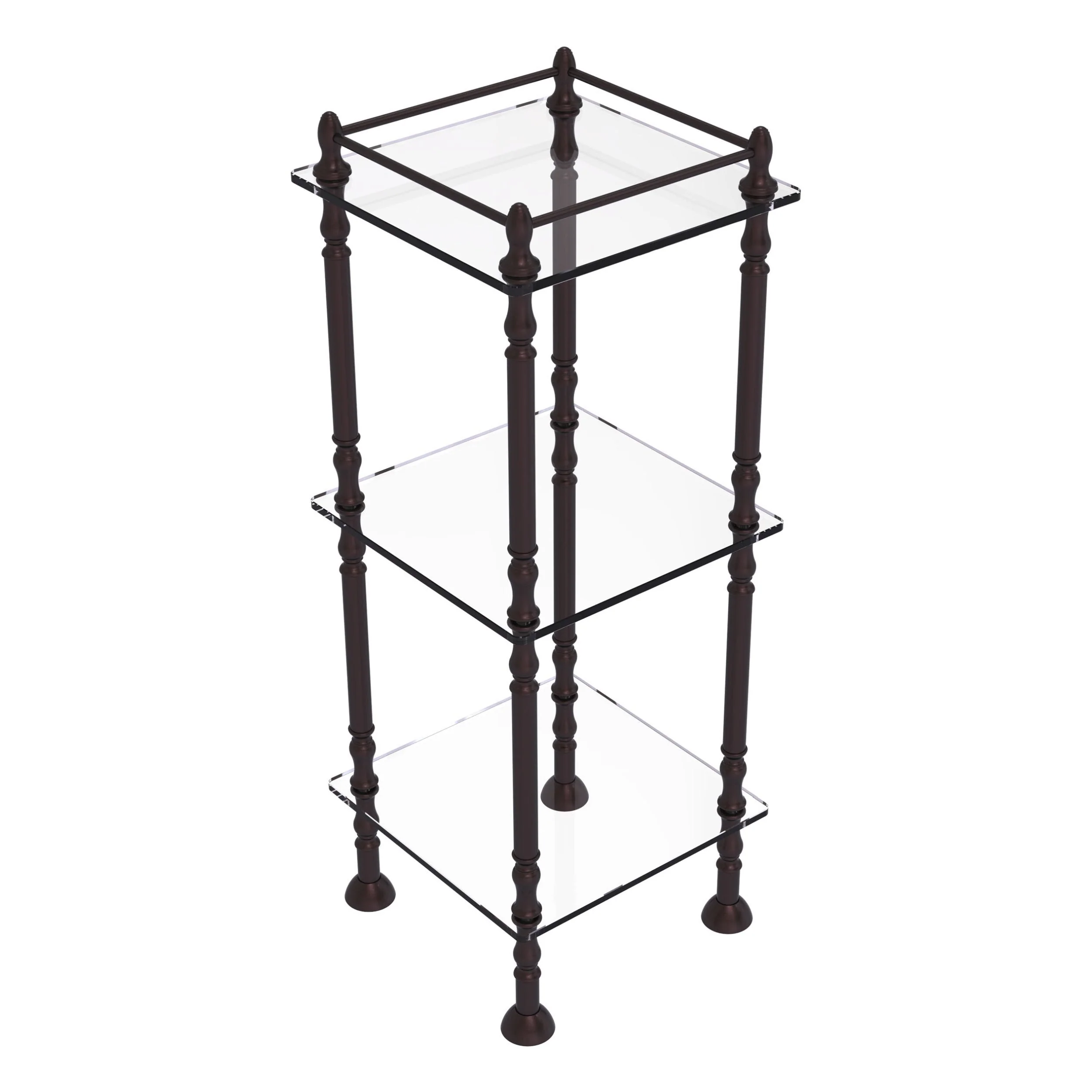 Allied Brass Three Tier Etagere with 14-in x 14-in Shelves in Polished Brass - Image 2