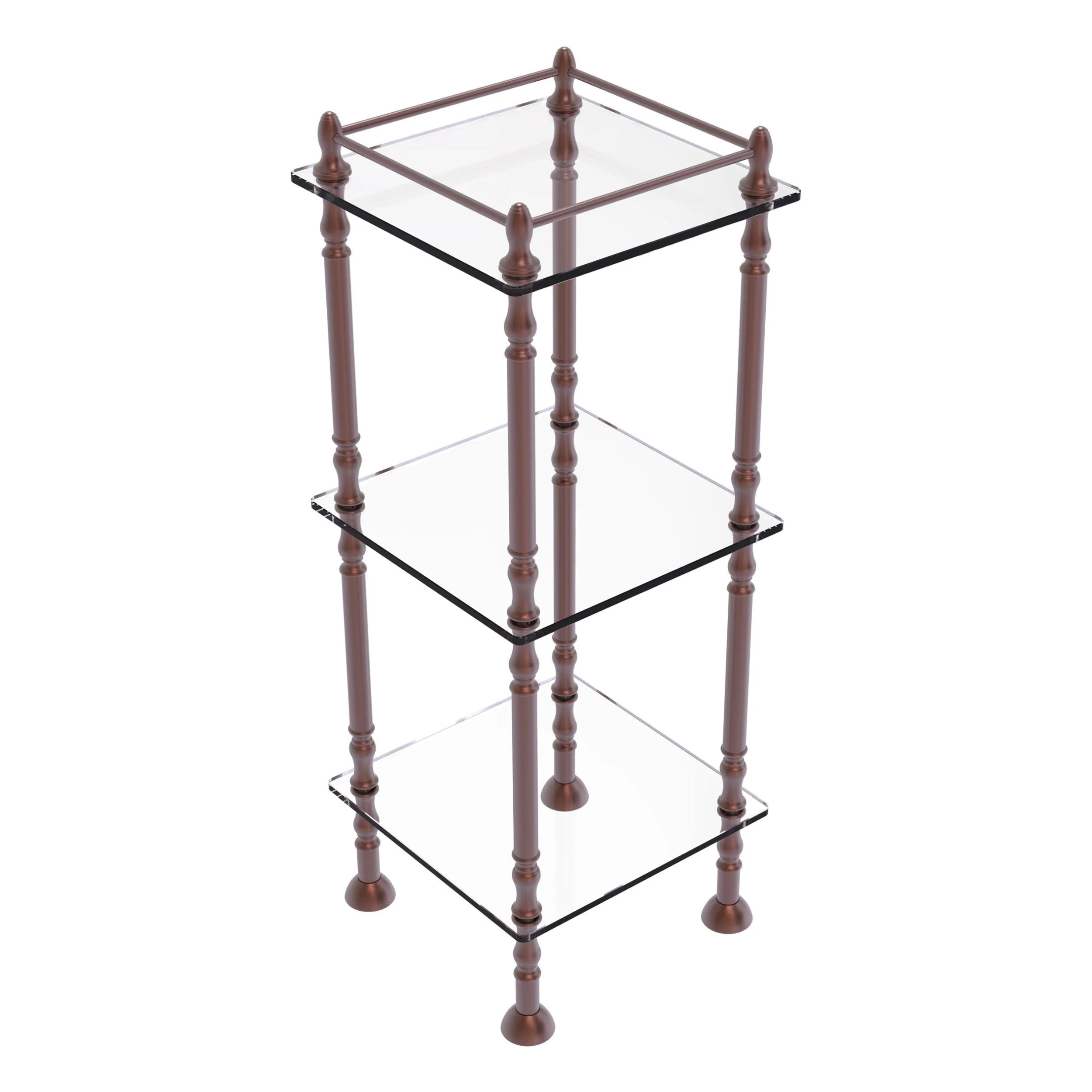 Allied Brass Three Tier Etagere with 14-in x 14-in Shelves in Polished Brass - Image 5
