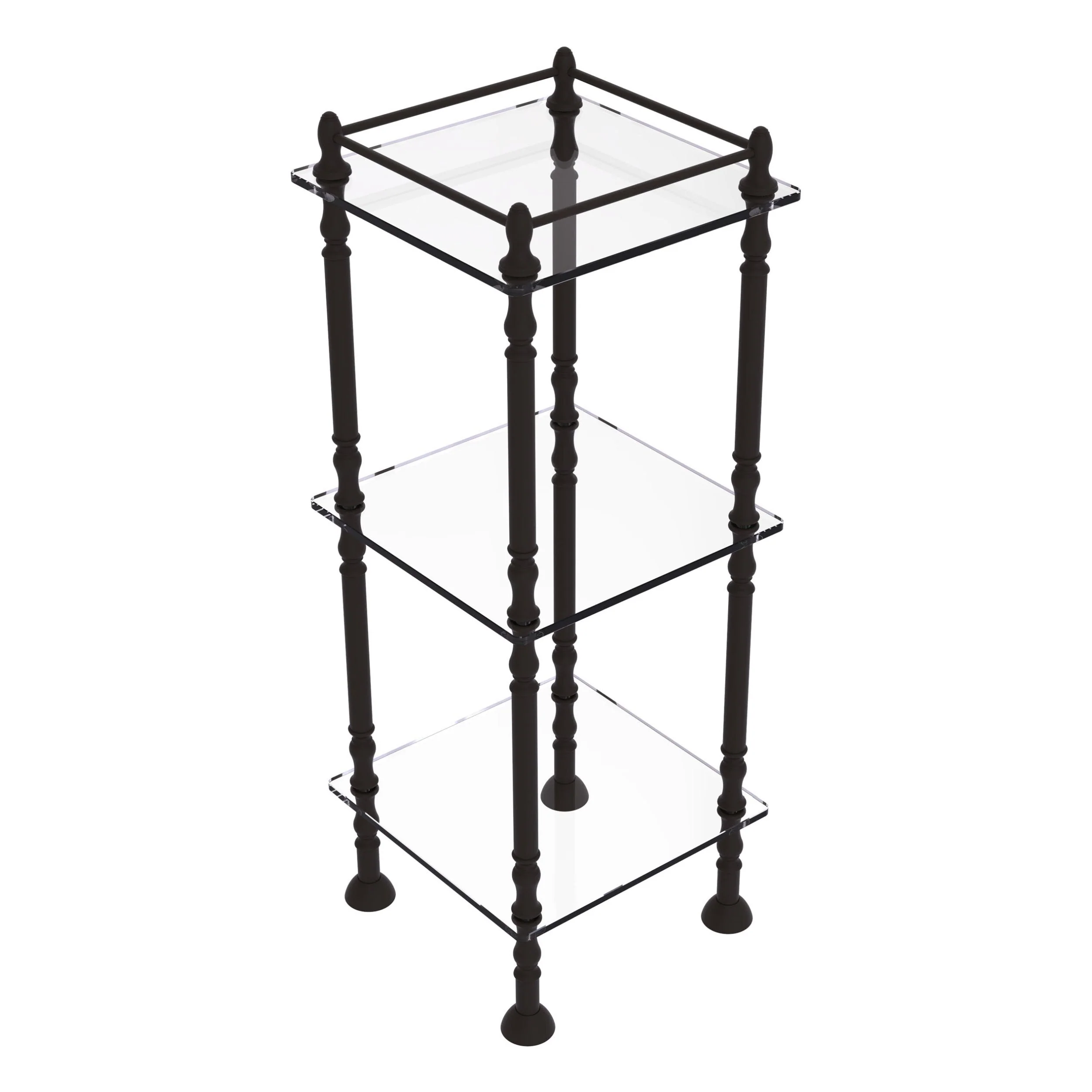 Allied Brass Three Tier Etagere with 14-in x 14-in Shelves in Polished Brass - Image 7