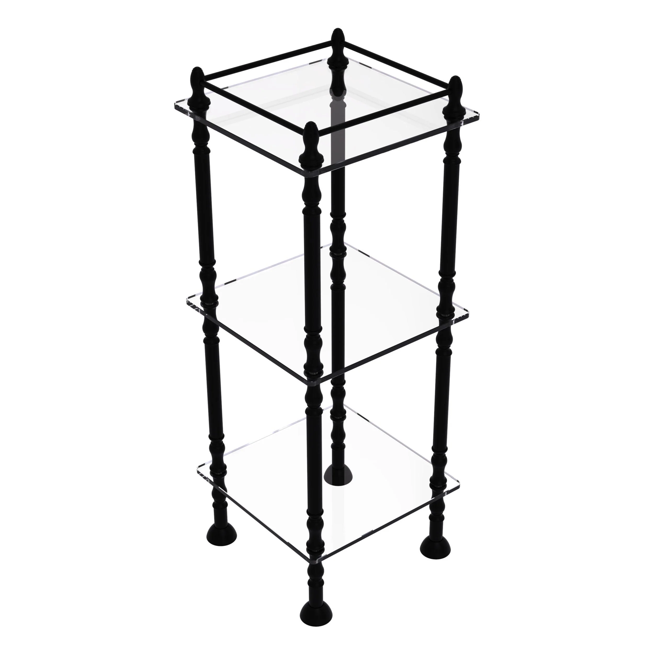 Allied Brass Three Tier Étagère with 14-in x 14-in Shelves in Unlacquered Brass - Image 4