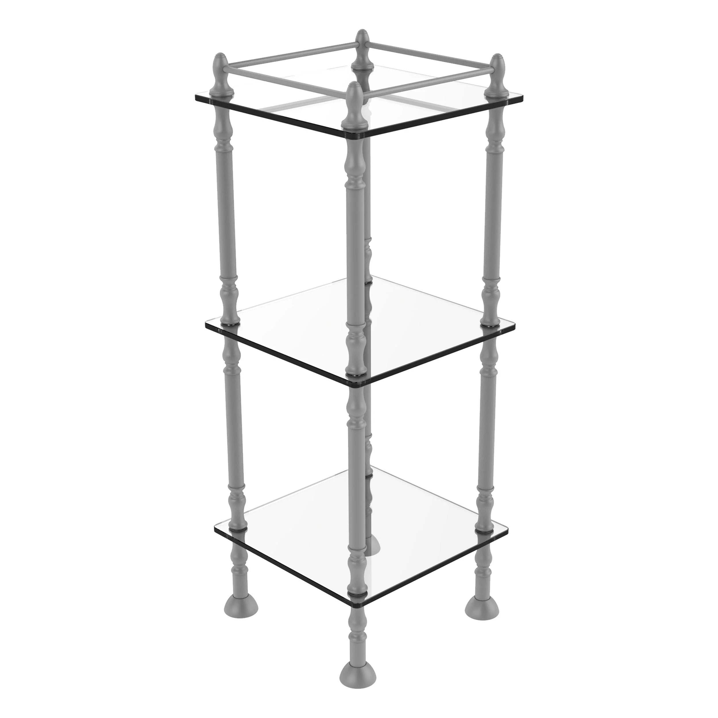 Allied Brass Three Tier Étagère with 14-in x 14-in Shelves in Unlacquered Brass - Image 6