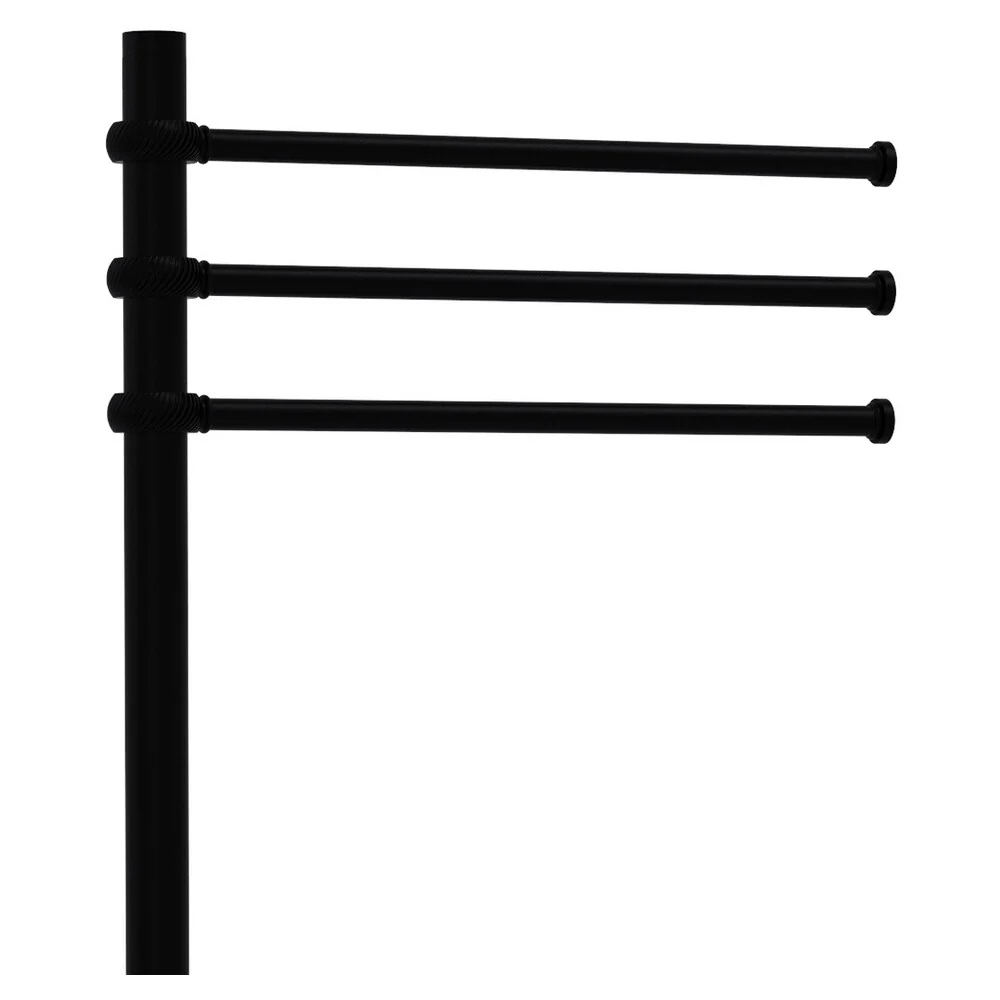 Allied Brass Towel Stand with 3 Pivoting 12-in Arms in Matte Black - Image 2