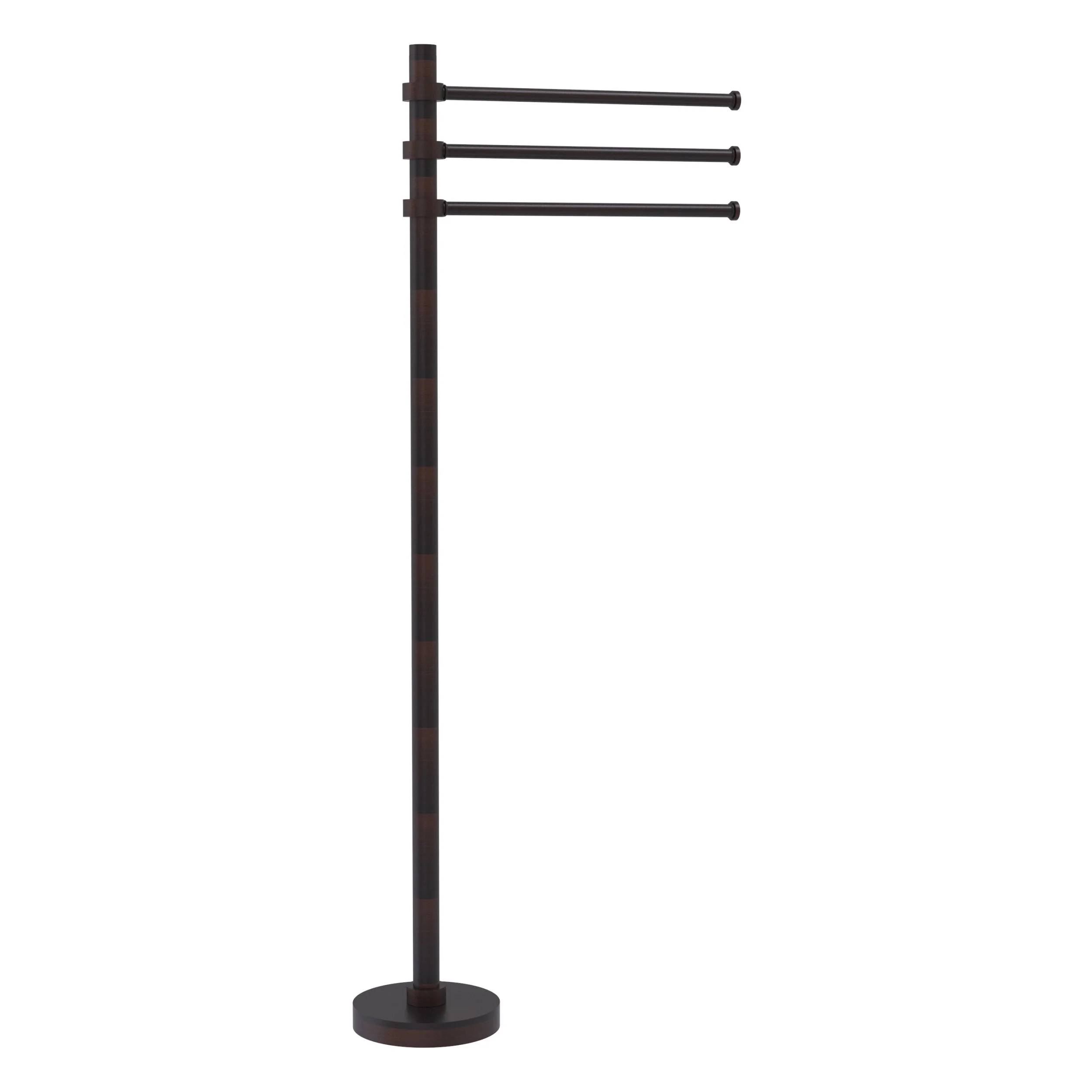 Allied Brass Towel Stand with 3 Pivoting 12-in Arms in Polished Nickel