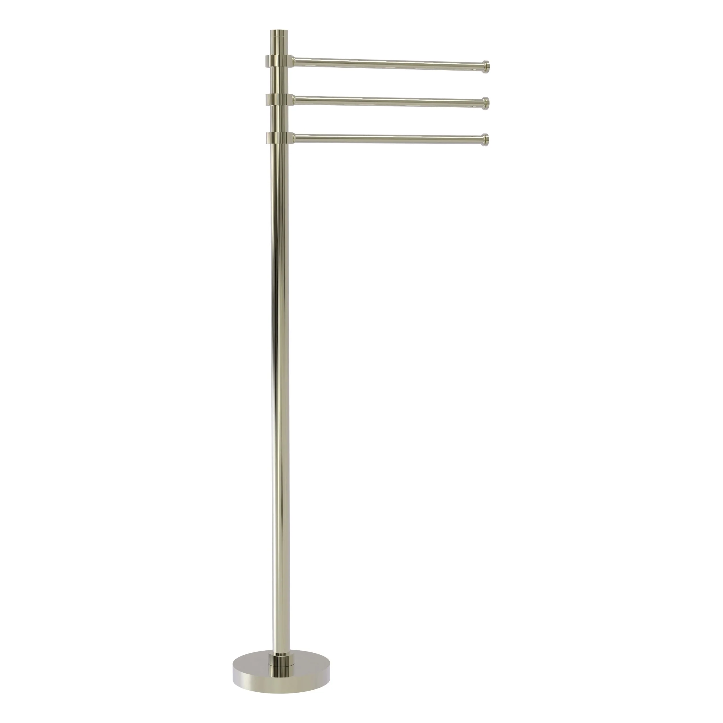 Allied Brass Towel Stand with 3 Pivoting 12-in Arms in Polished Nickel - Image 8