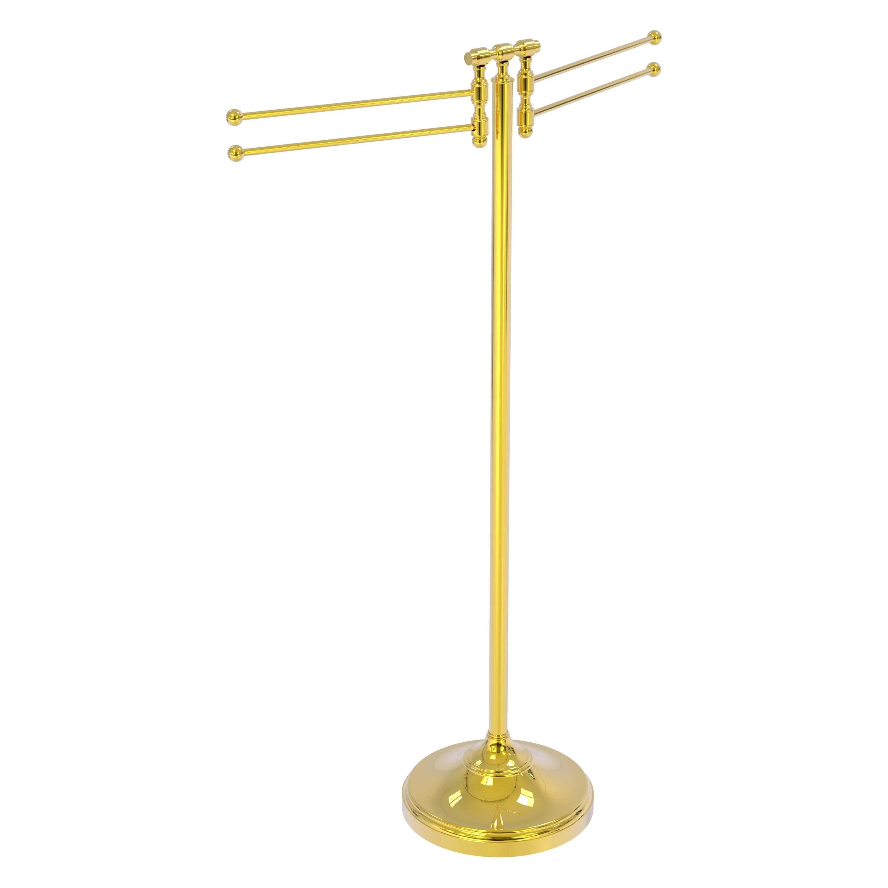 Allied Brass Towel Stand with 4 Pivoting Swing Arms in Matte White