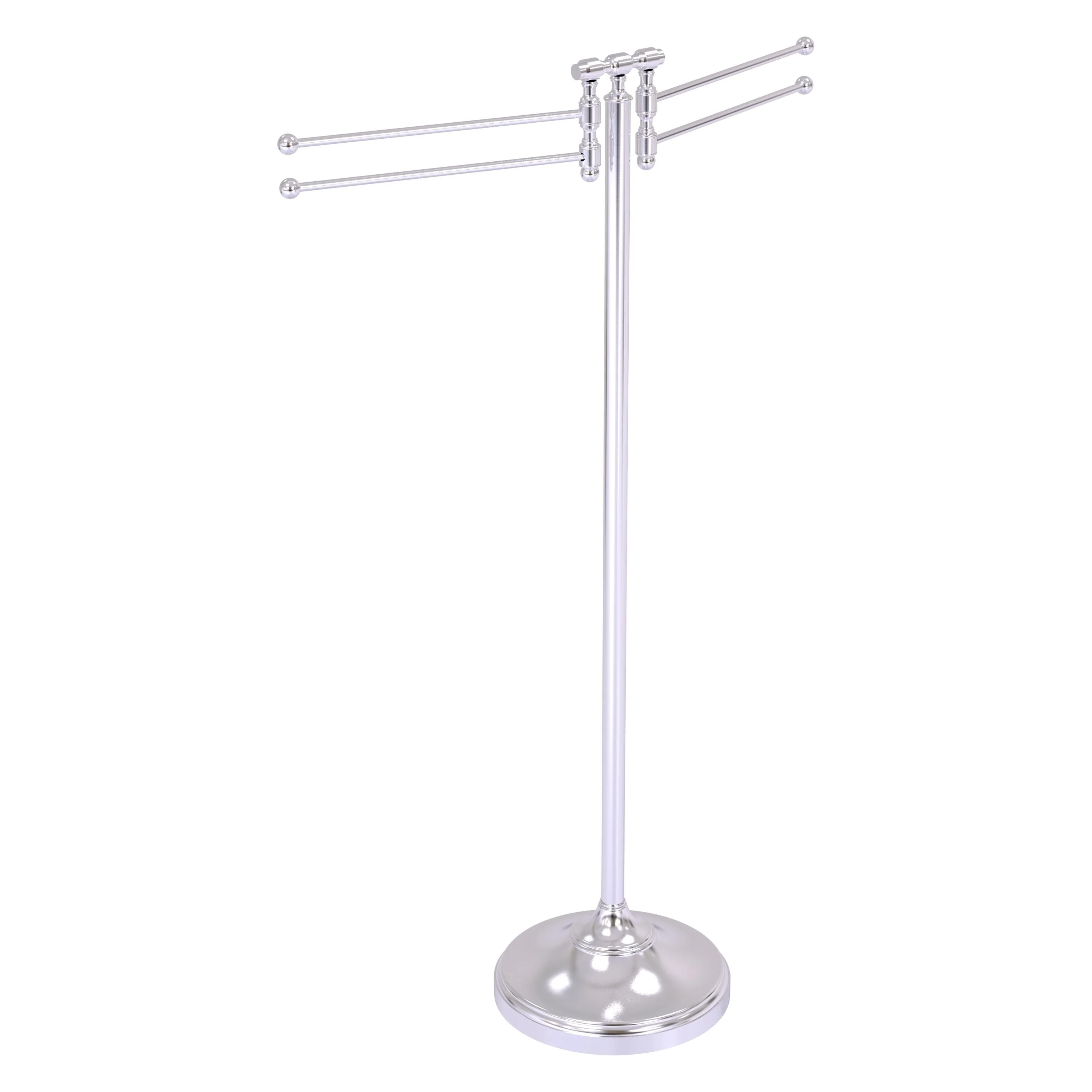 Allied Brass Towel Stand with 4 Pivoting Swing Arms in Satin Nickel - Image 3