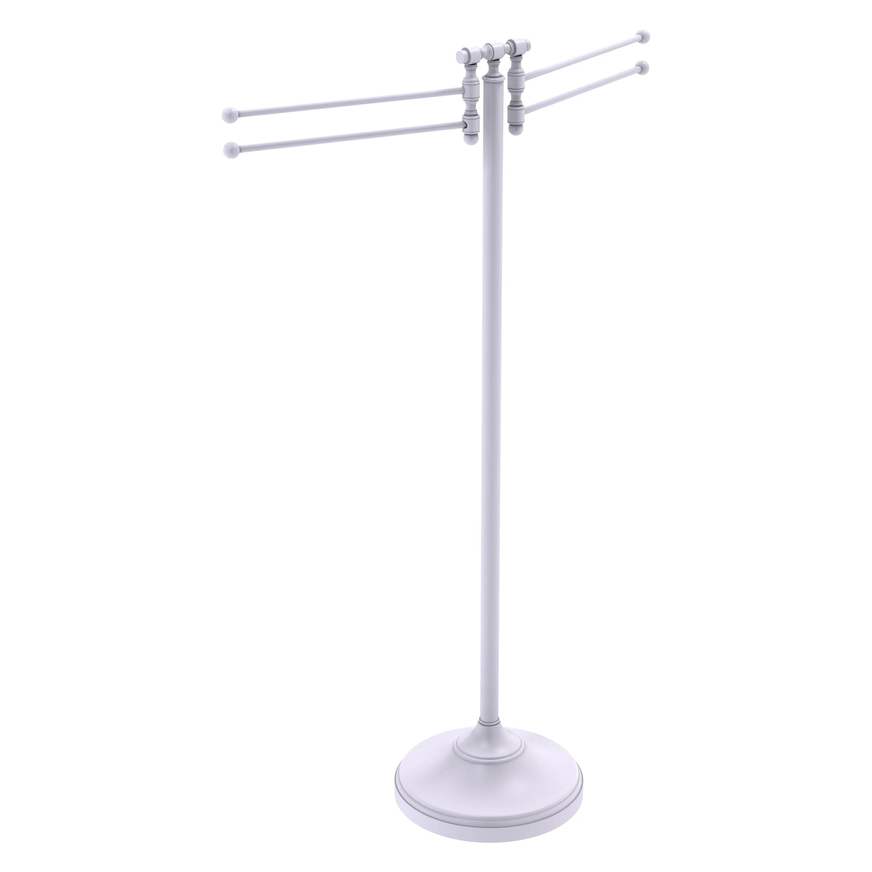 Allied Brass Towel Stand with 4 Pivoting Swing Arms in Satin Nickel - Image 4