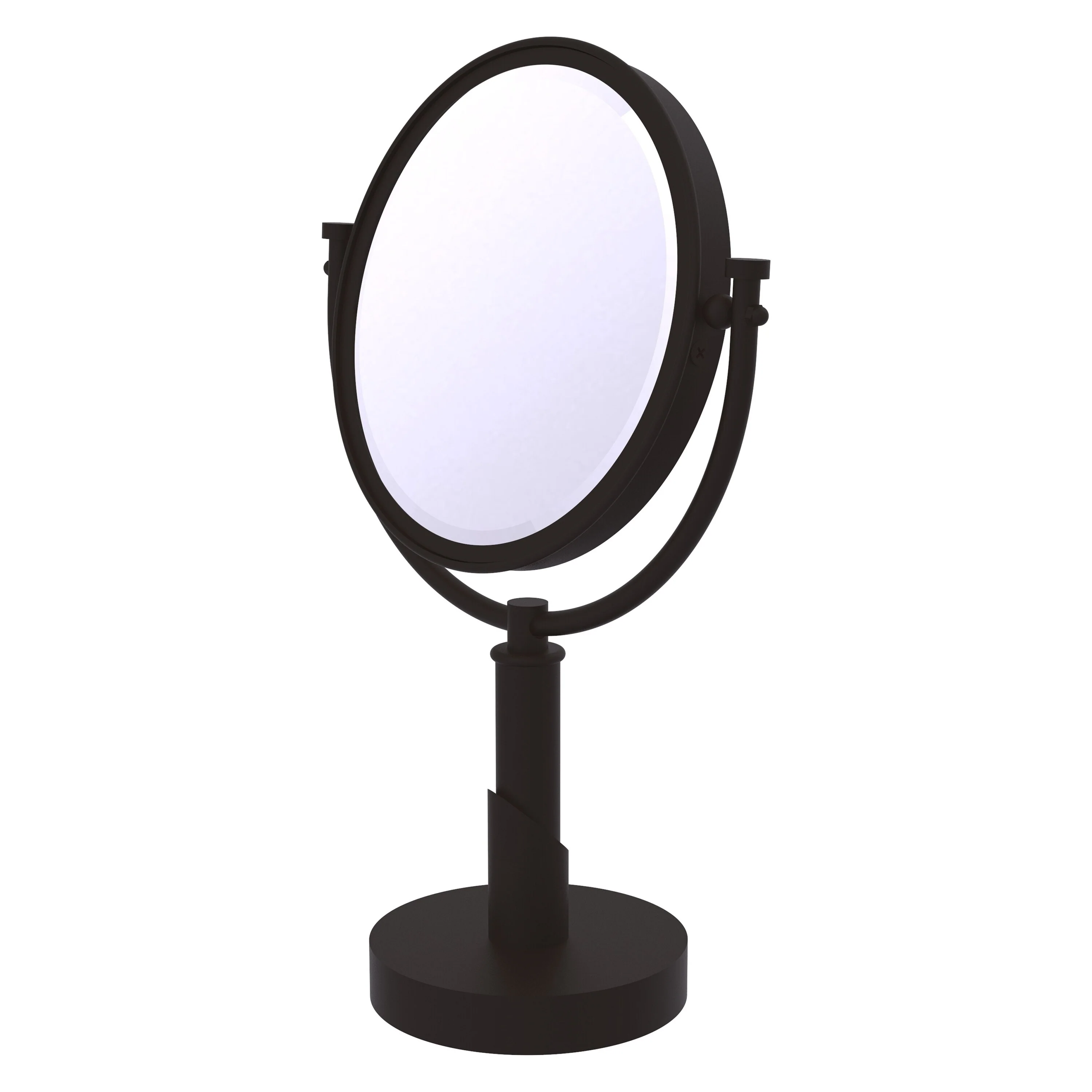 Allied Brass Tribecca 8-in x 15-in Oil-Rubbed Bronze Double-Sided Magnifying Countertop Vanity Mirror