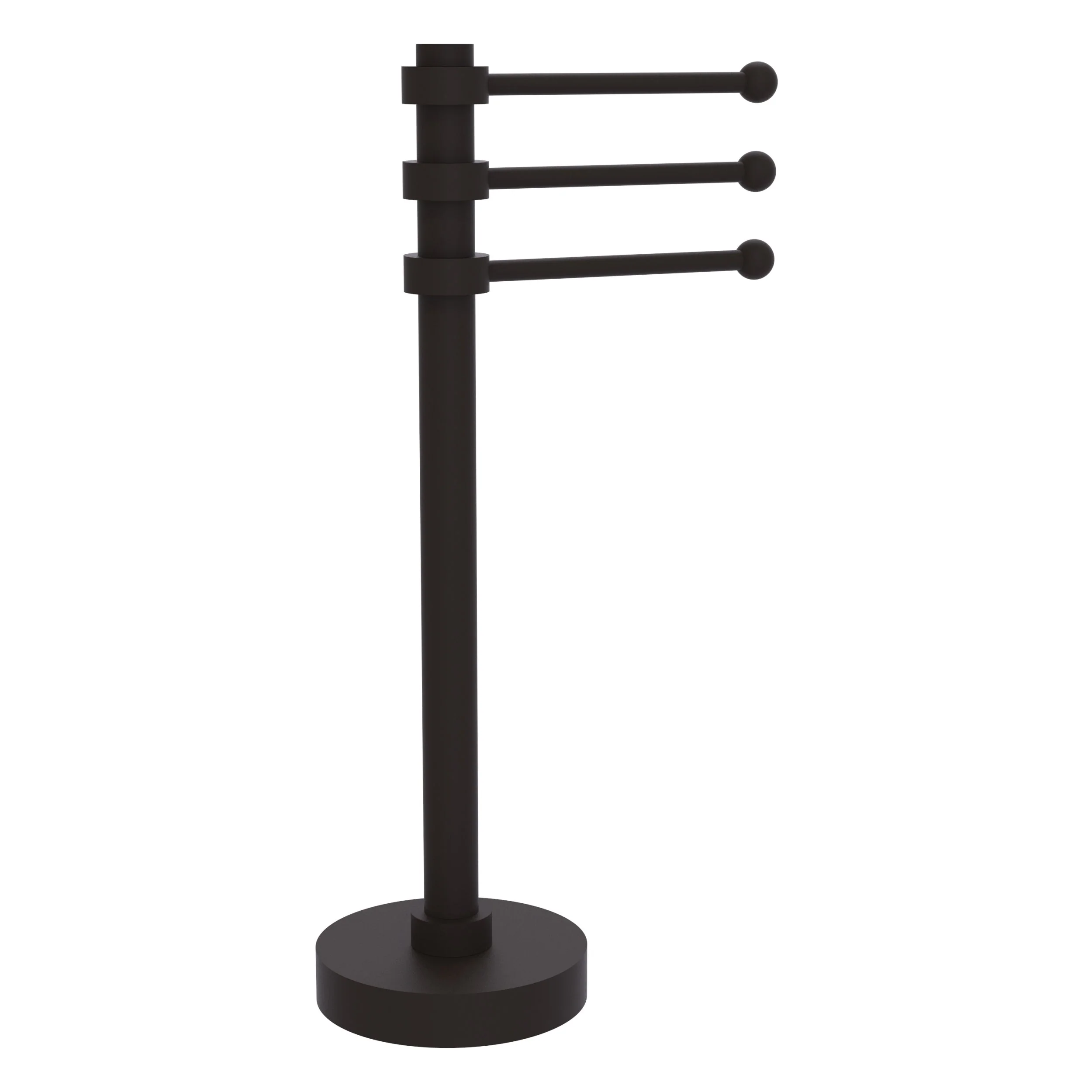 Allied Brass Vanity Top 3 Swing Arm Guest Towel Holder in Matte White