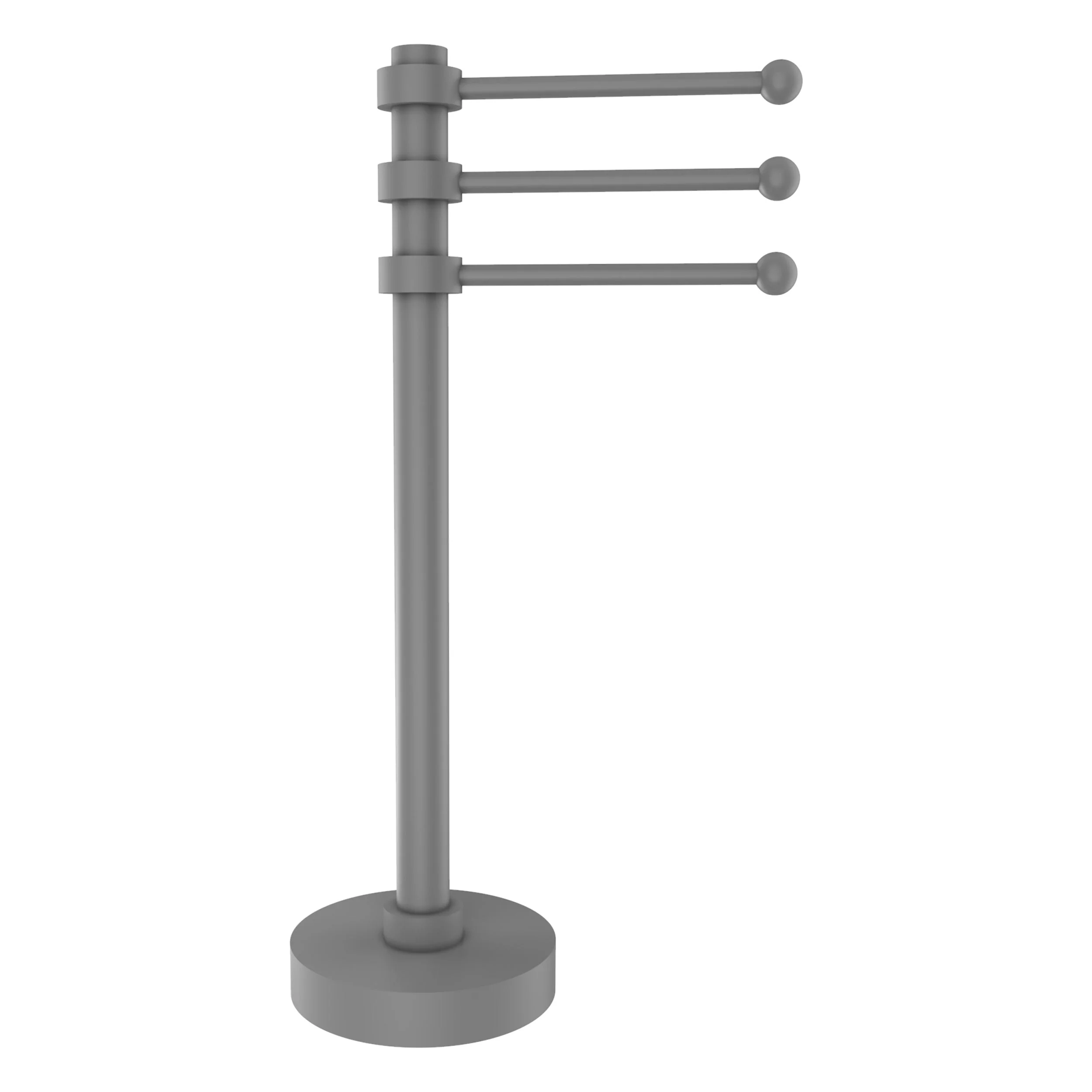 Allied Brass Vanity Top 3 Swing Arm Guest Towel Holder with Groovy Accents in Polished Nickel - Image 5