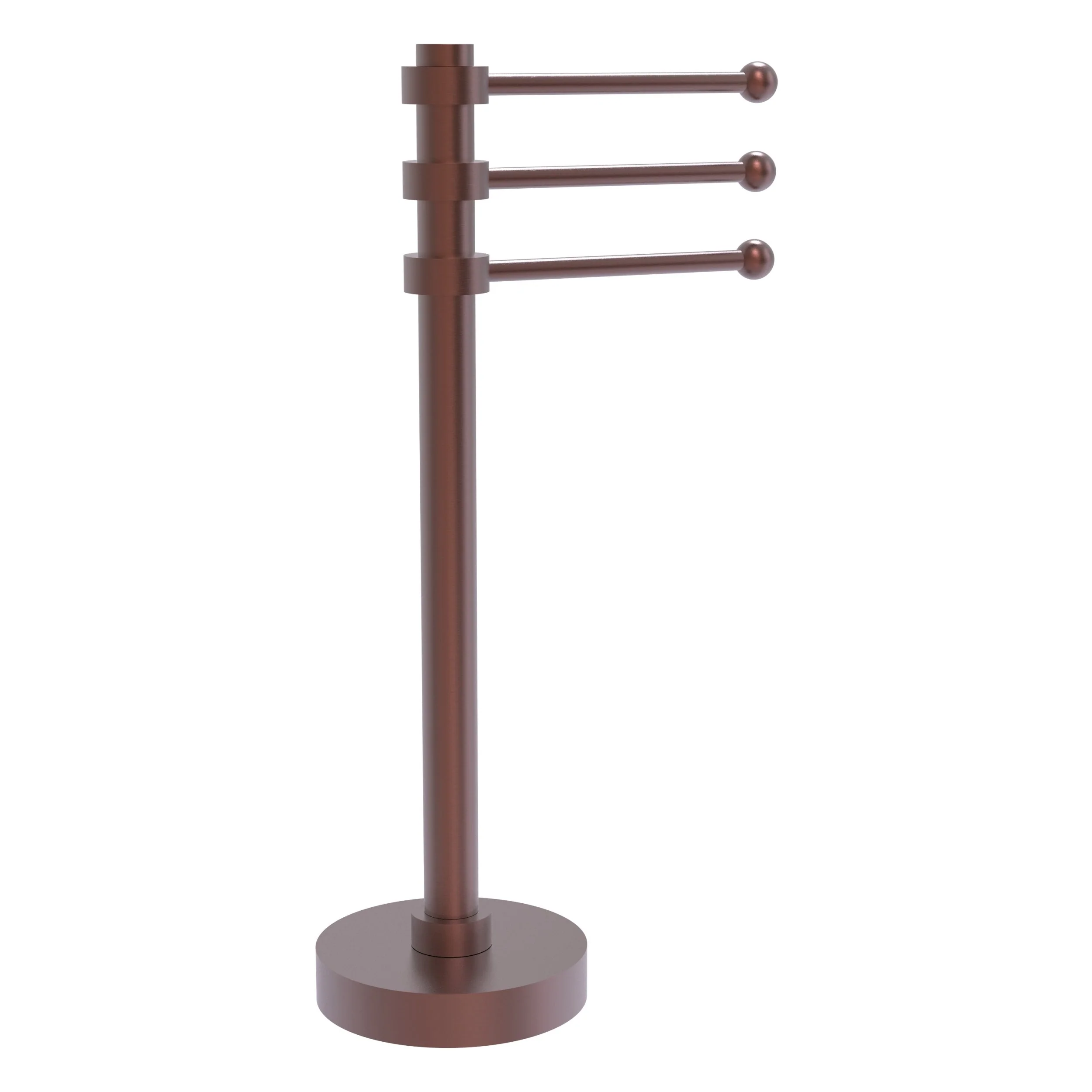Allied Brass Vanity Top 3 Swing Arm Guest Towel Holder with Groovy Accents in Satin Chrome - Image 4