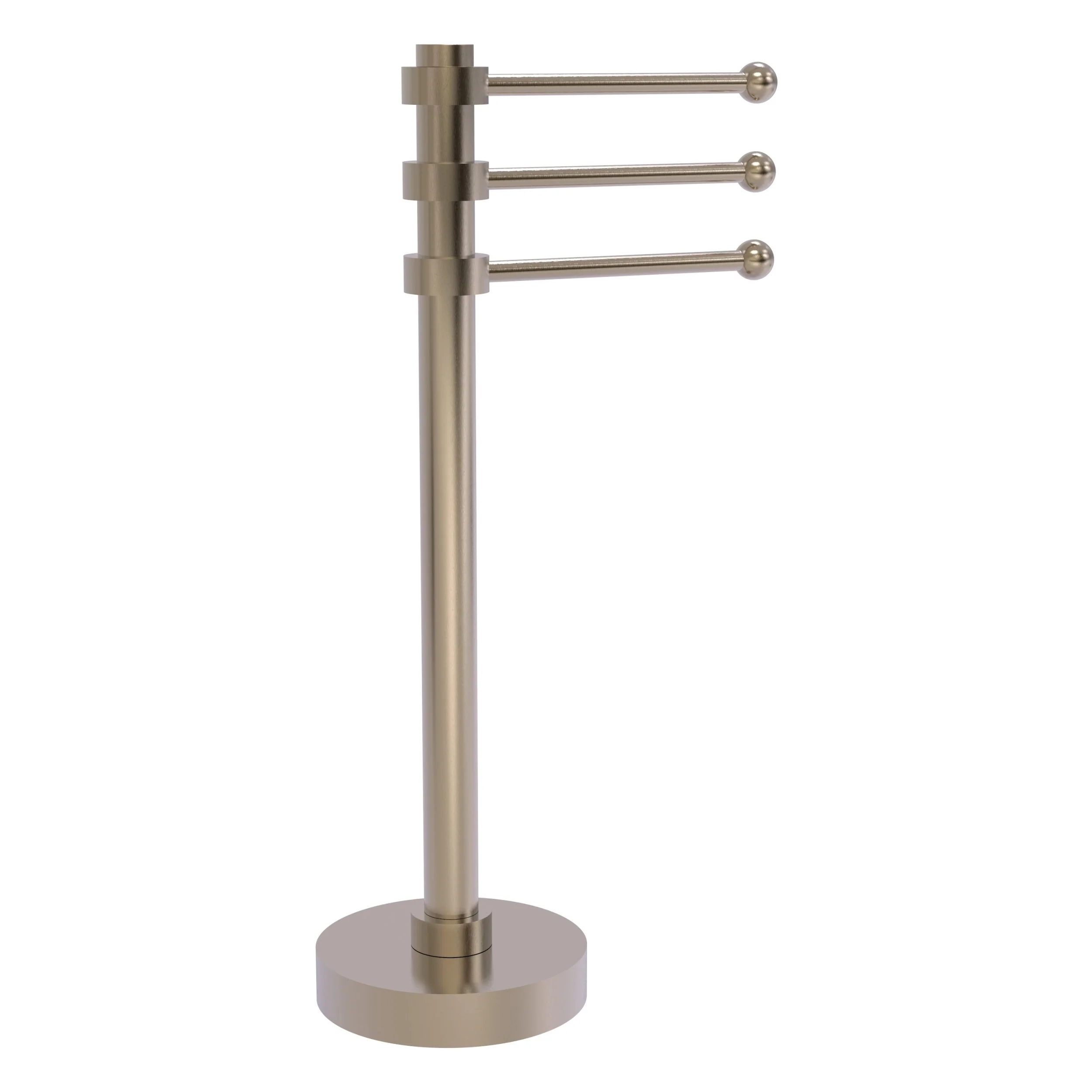Allied Brass Vanity Top 3 Swing Arm Guest Towel Holder with Groovy Accents in Satin Chrome - Image 8