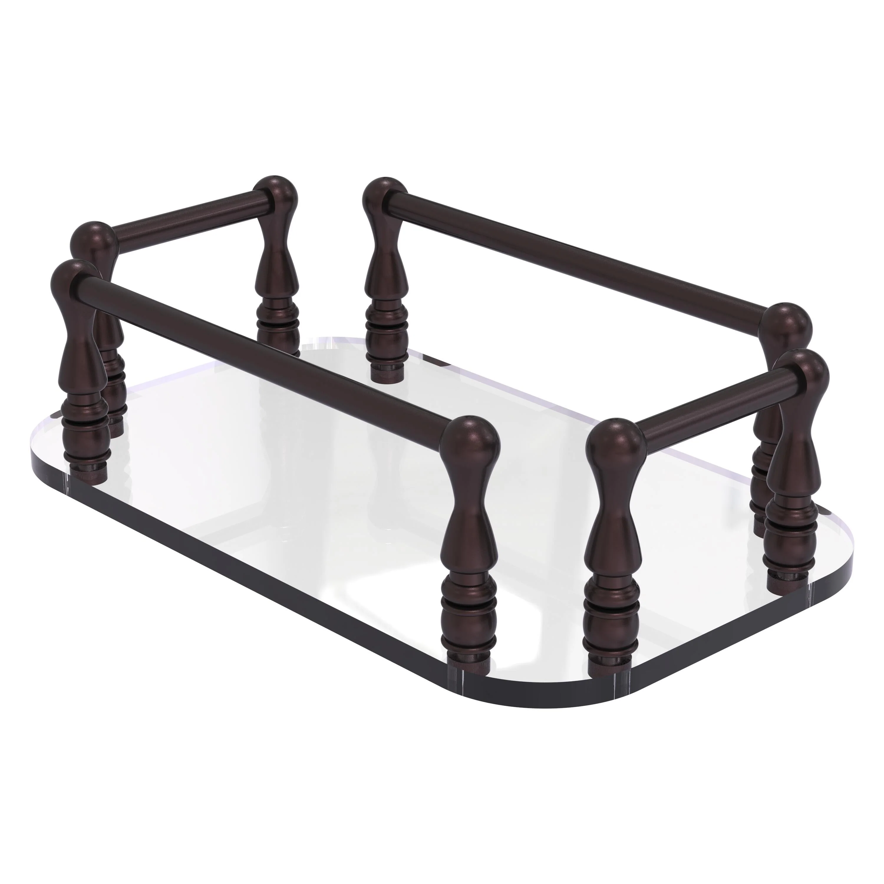 Allied Brass Vanity Top Glass Guest Towel Tray in Satin Nickel - Image 2