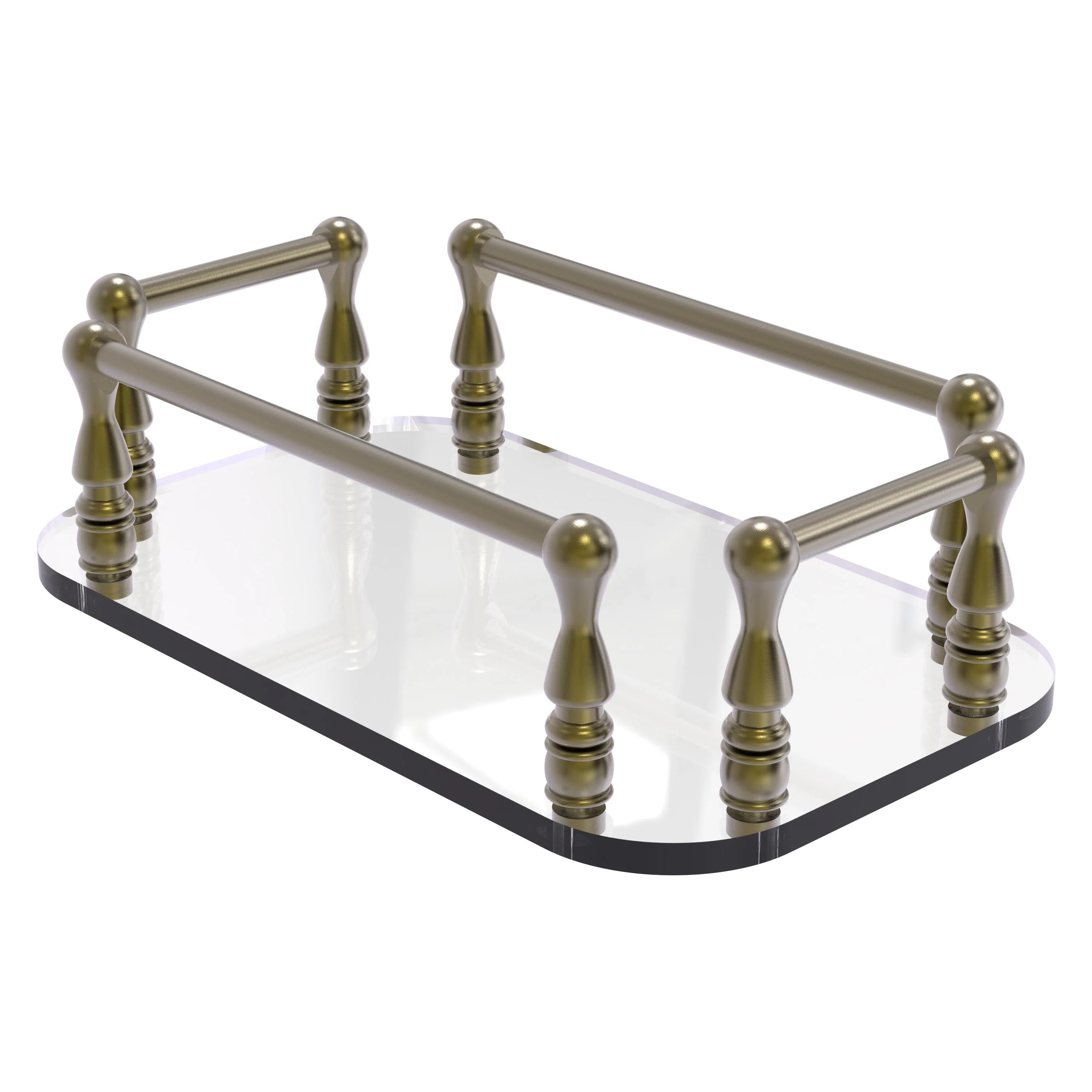 Allied Brass Vanity Top Glass Guest Towel Tray in Satin Nickel - Image 3