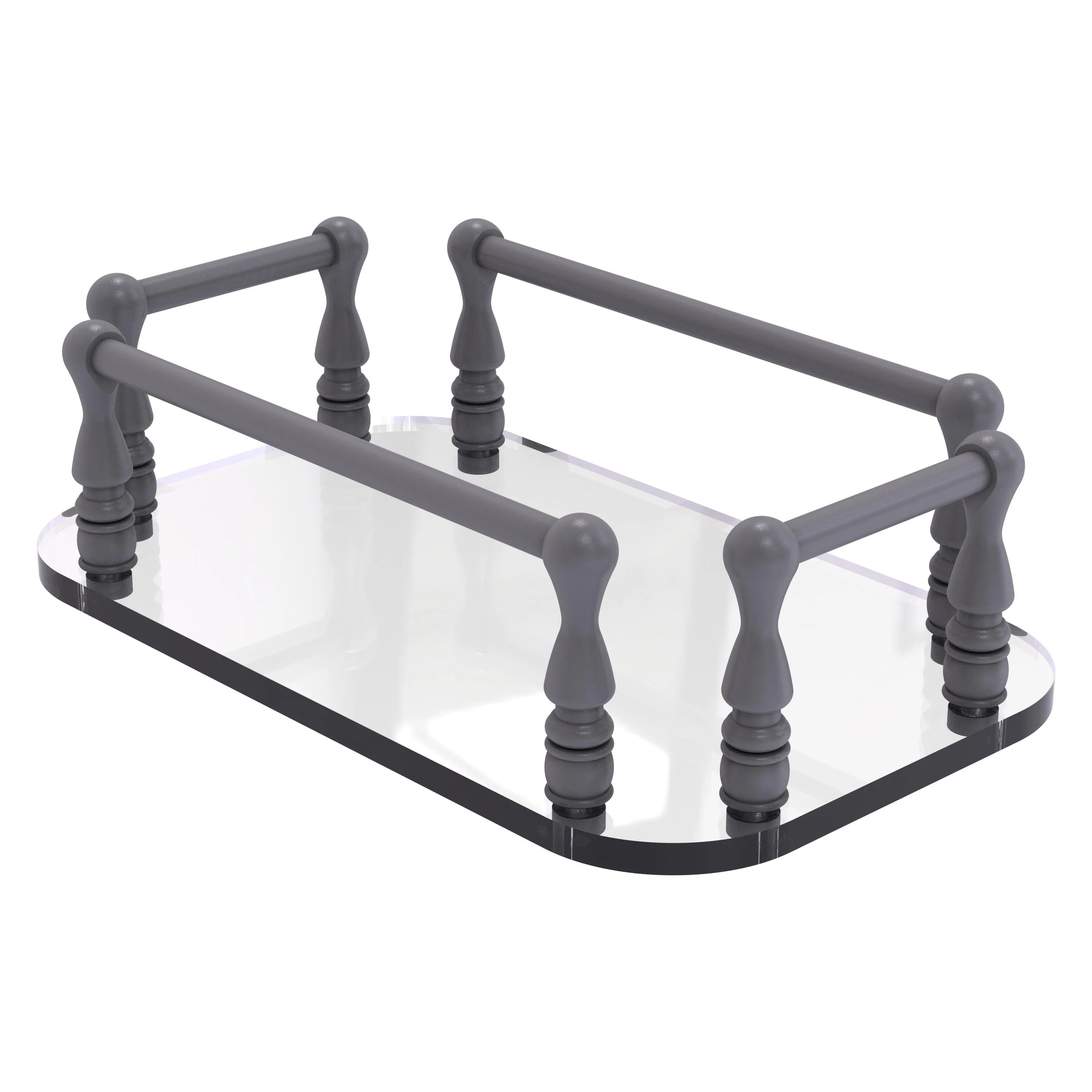 Allied Brass Vanity Top Glass Guest Towel Tray in Satin Nickel - Image 4