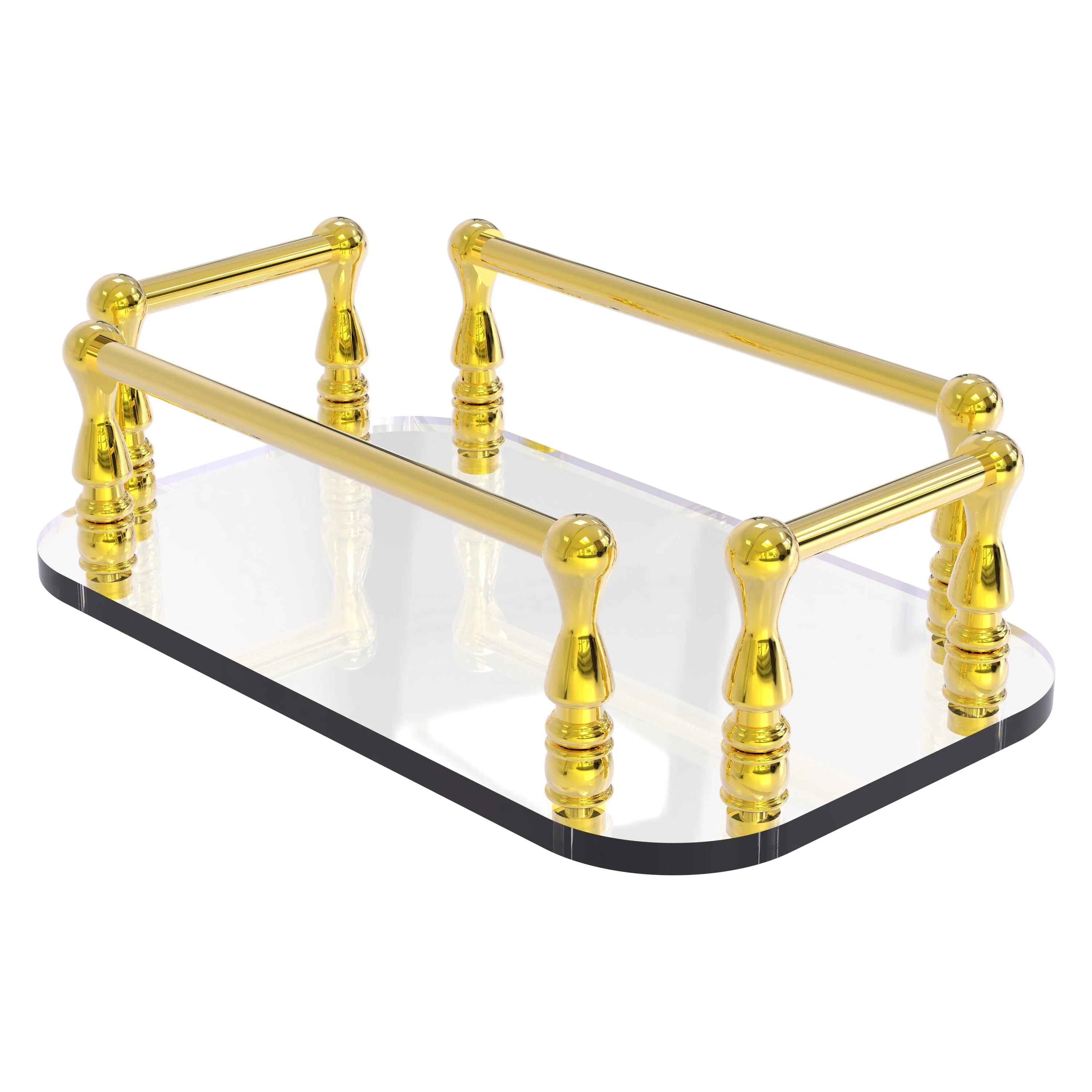 Allied Brass Vanity Top Glass Guest Towel Tray in Satin Nickel - Image 5