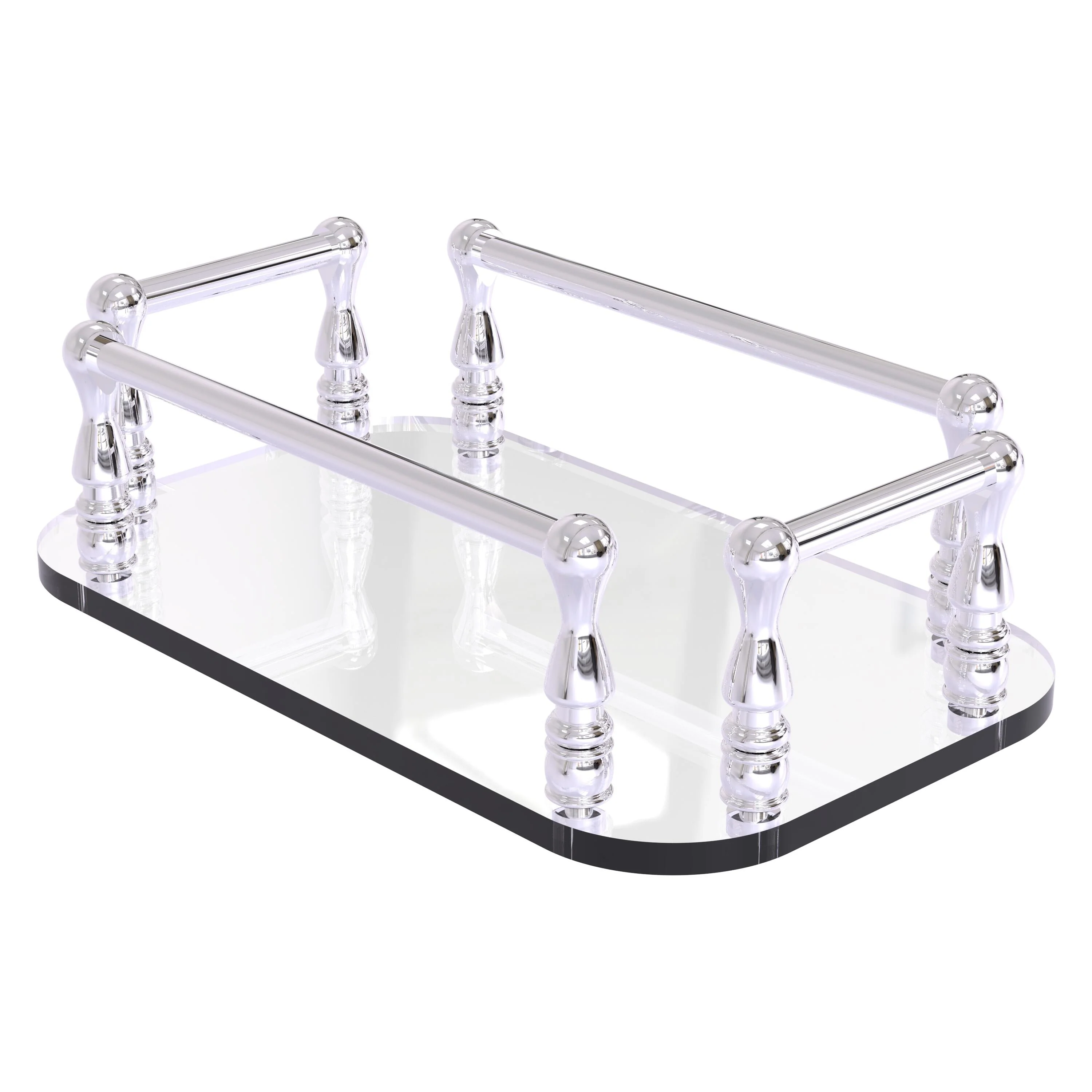Allied Brass Vanity Top Glass Guest Towel Tray in Satin Nickel - Image 6