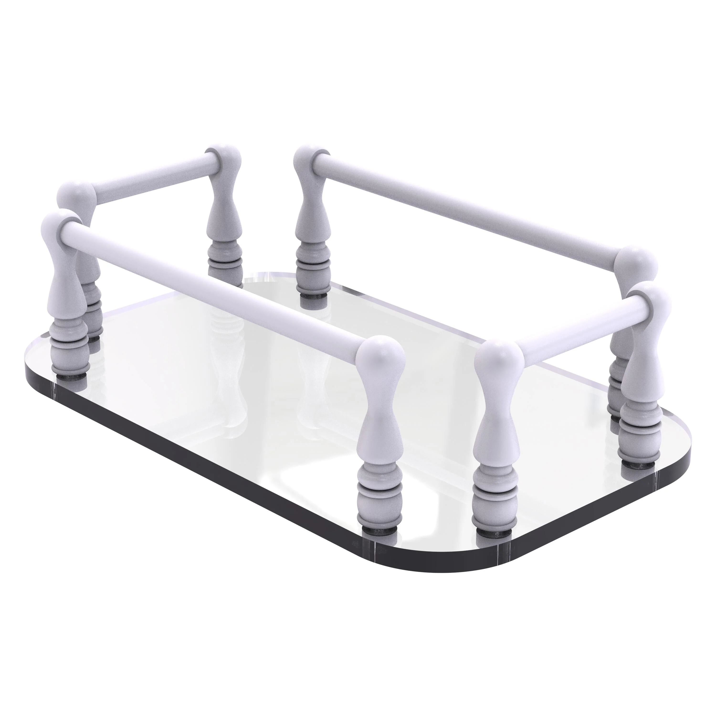 Allied Brass Vanity Top Glass Guest Towel Tray in Satin Nickel - Image 8