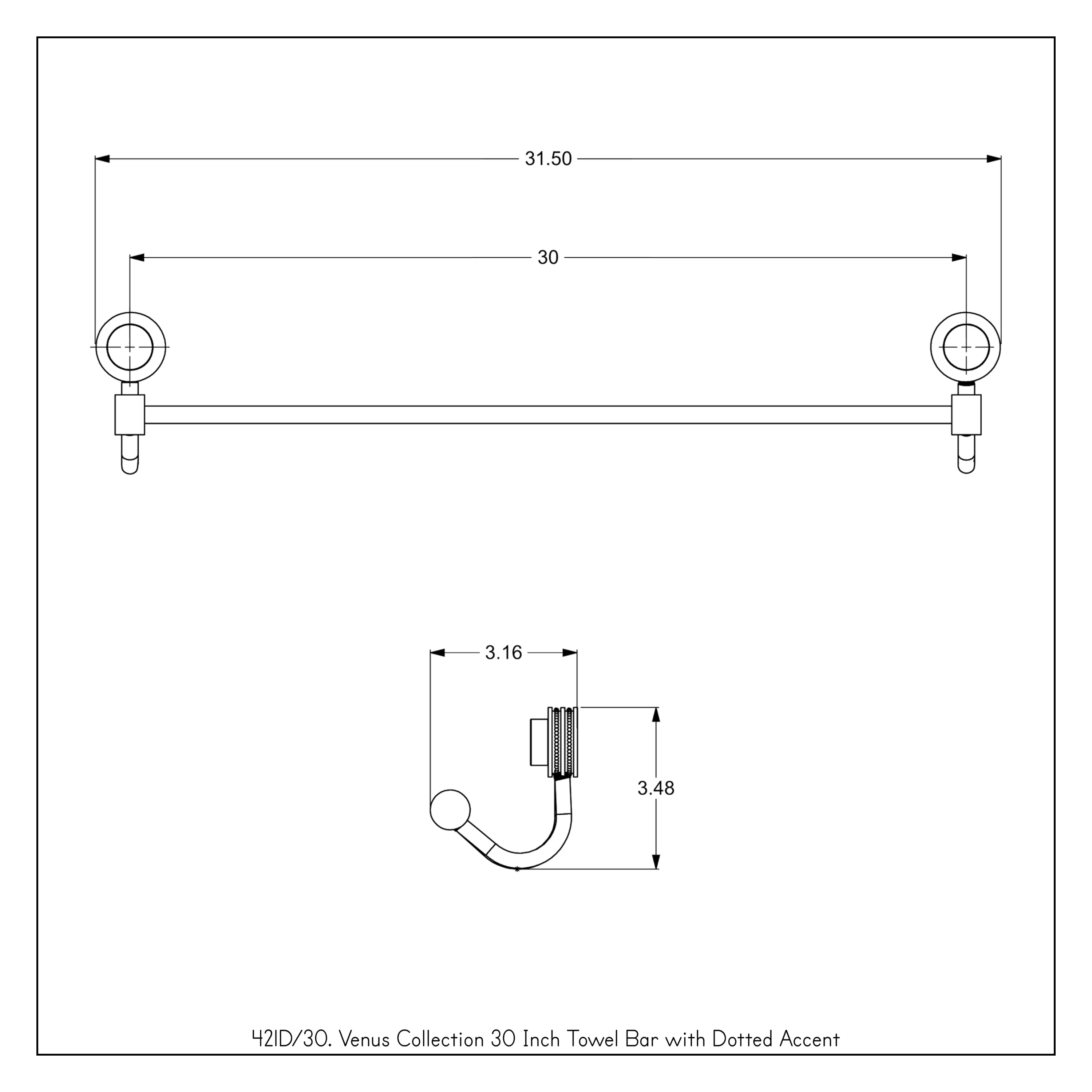 Allied Brass Venus 30-in Polished Brass Wall Mount Single Towel Bar - Image 3