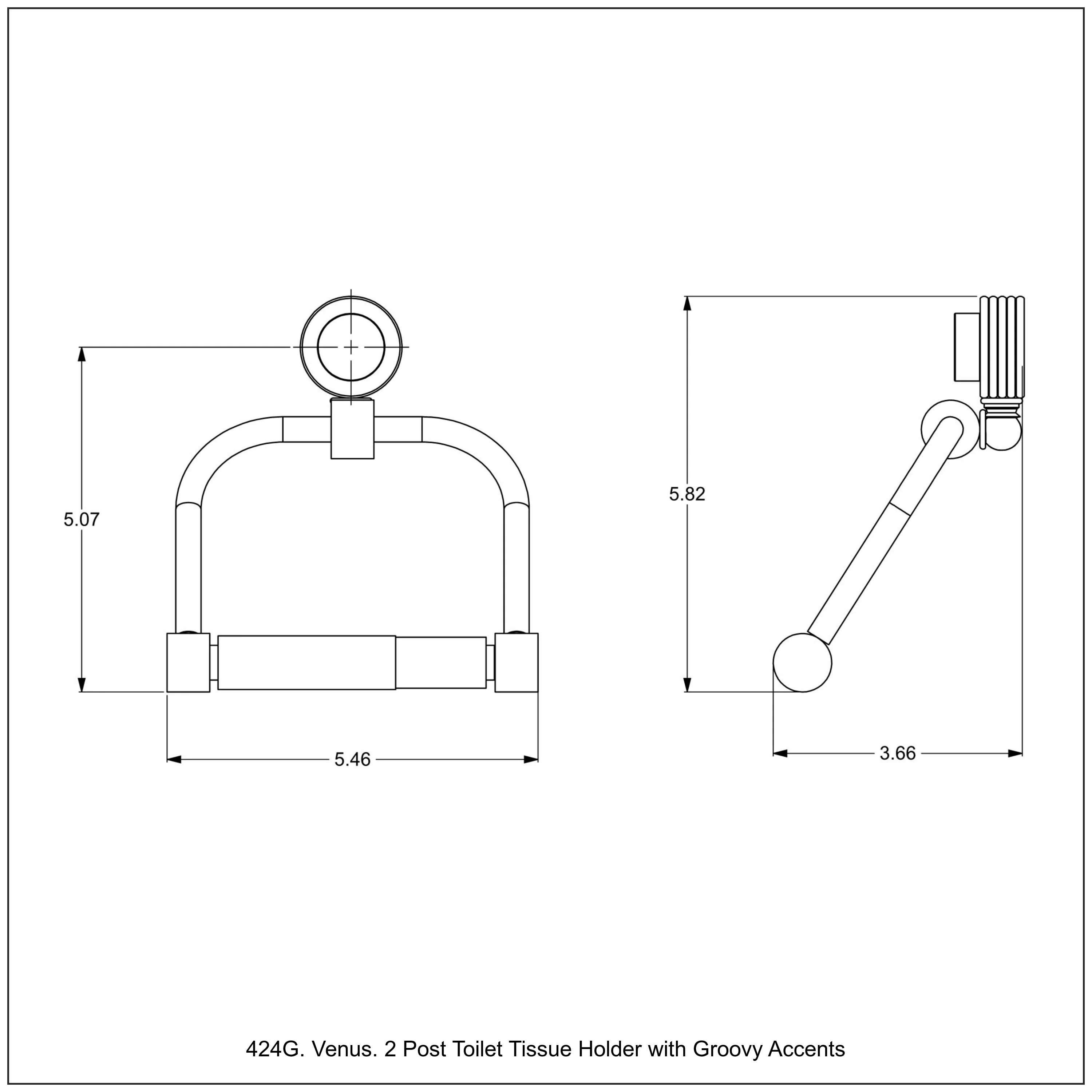 Allied Brass Venus Polished Brass Wall Mount Double Post Toilet Paper Holder - Image 3