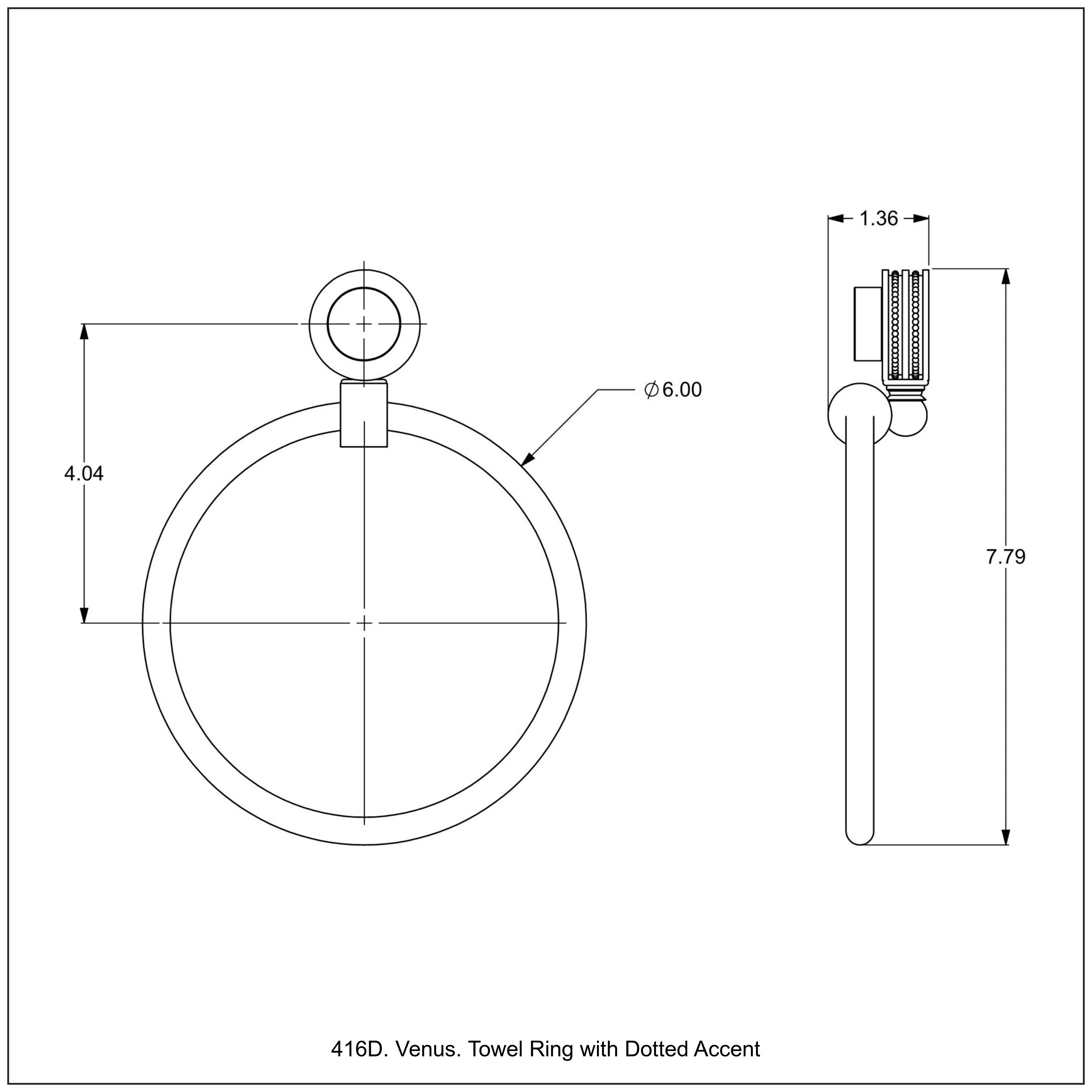 Allied Brass Venus Polished Brass Wall Mount Towel Ring - Image 3