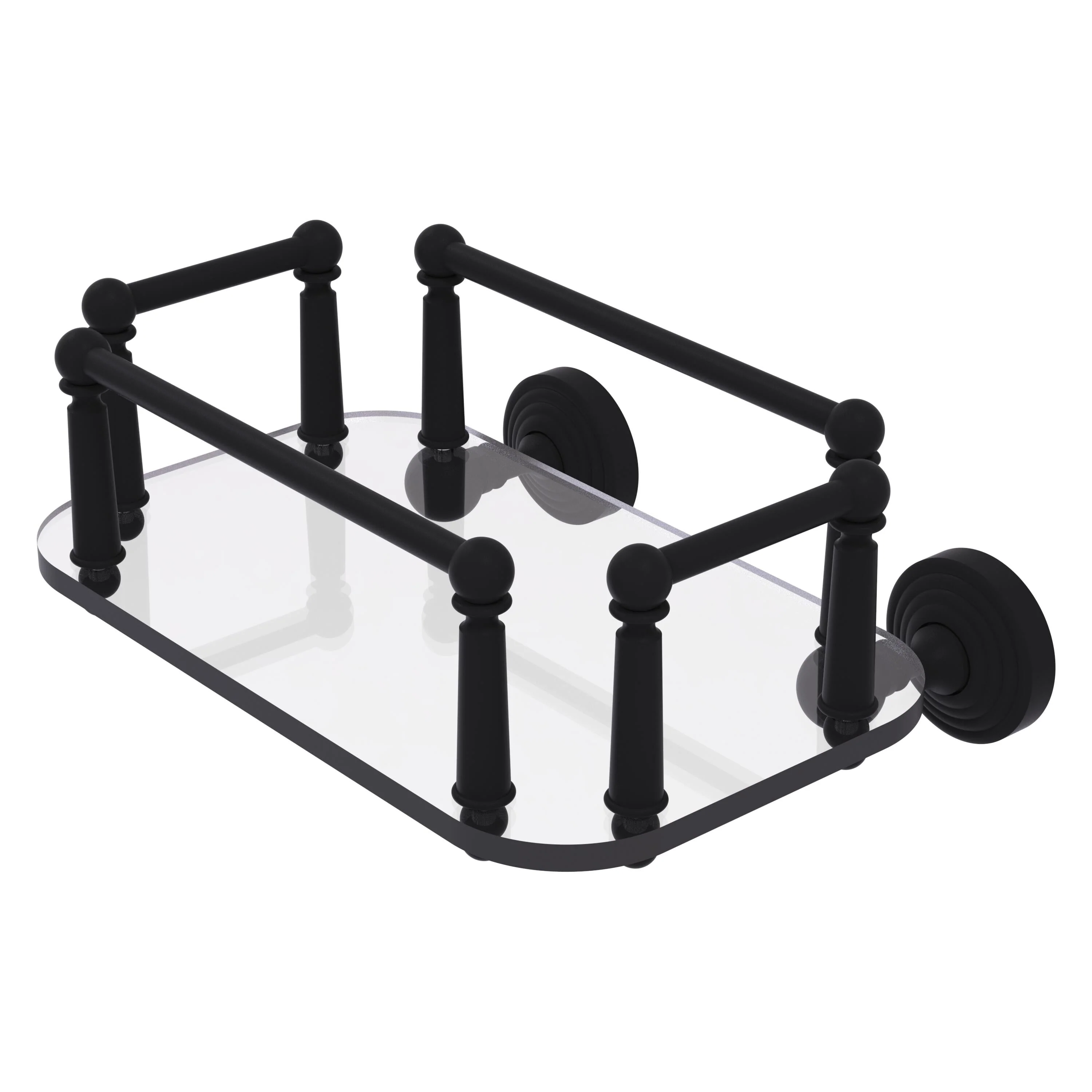 Allied Brass Waverly Place Collection Wall Mounted Glass Guest Towel Tray in Brushed Bronze - Image 4