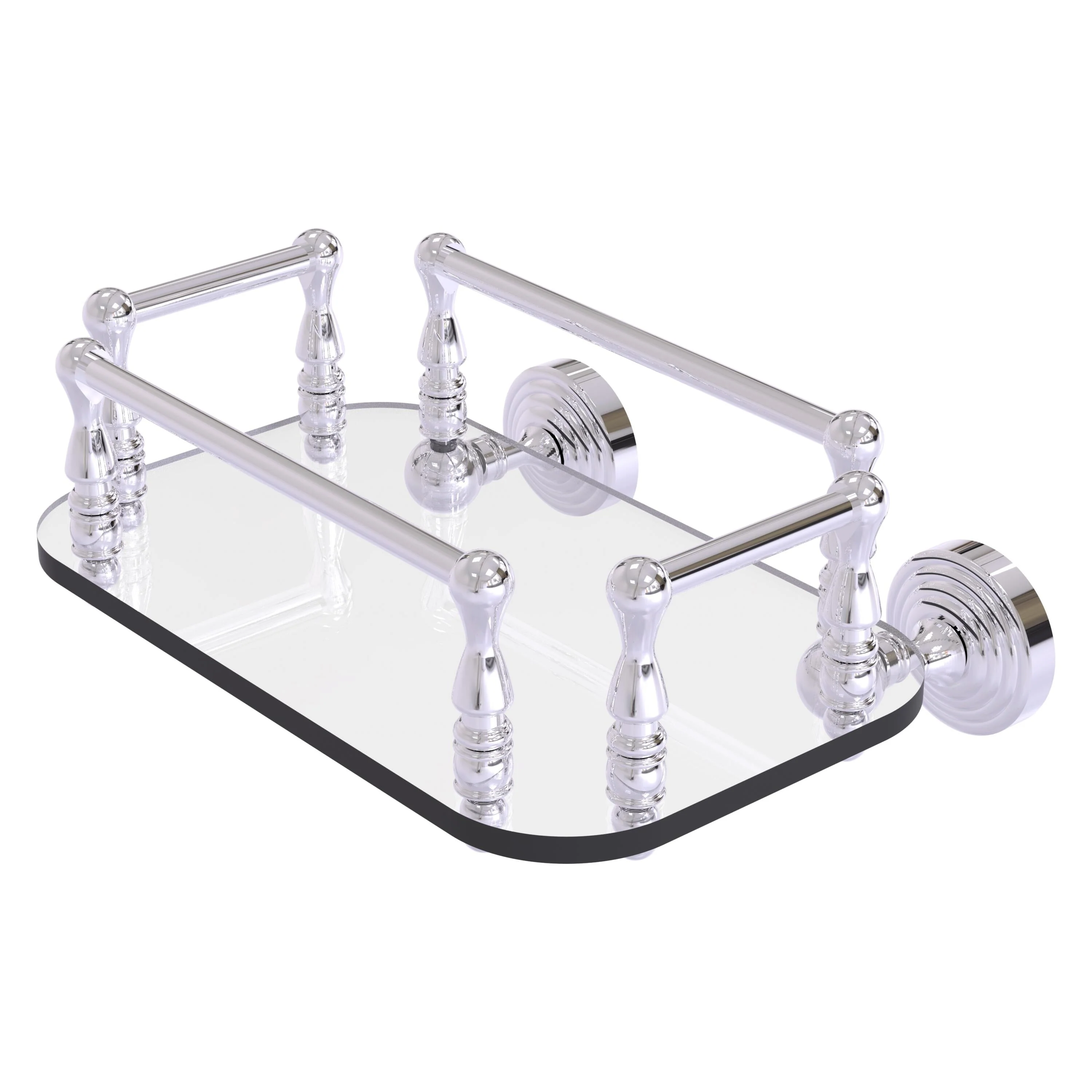 Allied Brass Waverly Place Wall-Mounted Glass Guest Towel Tray – Polished Chrome - Image 6