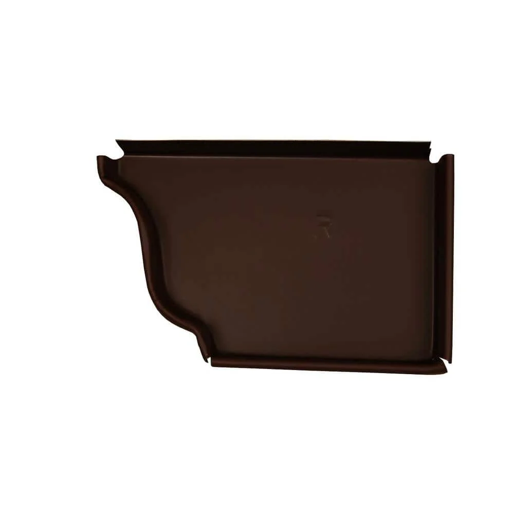 Aluminum Fascia Gutter End Cap, 5.25 in Right, Royal Brown (AFEC525RRB)