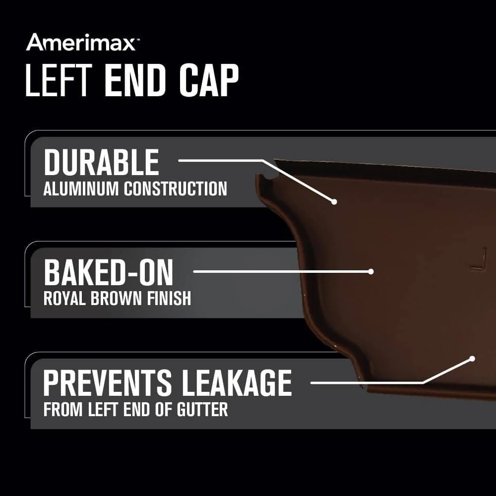 Aluminum Gutter Left End Cap, Royal Brown, 5.25 in. (AFEC525LRB) - Image 2