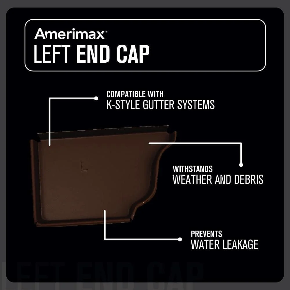 Aluminum Gutter Left End Cap, Royal Brown, 5.25 in. (AFEC525LRB) - Image 3