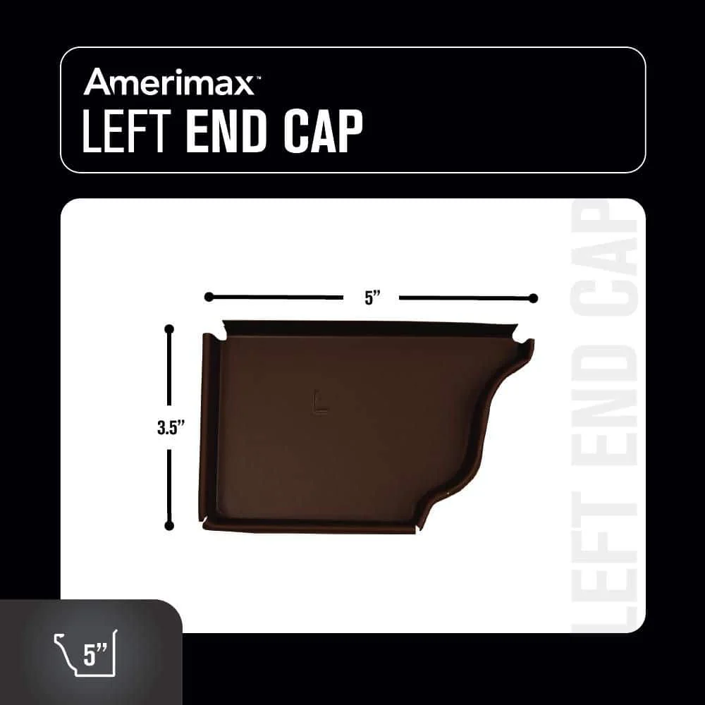 Aluminum Gutter Left End Cap, Royal Brown, 5.25 in. (AFEC525LRB) - Image 4