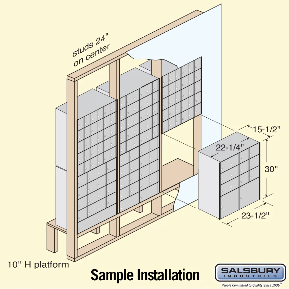 Aluminum Mailbox with 14 Doors - Rear Loading System - Image 5