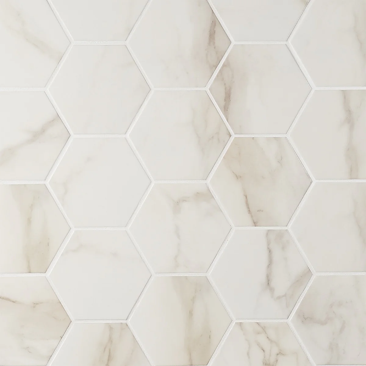 Amalfi Calacatta 6" Hexagon Polished Porcelain Tile - Lux Tile - Image 3