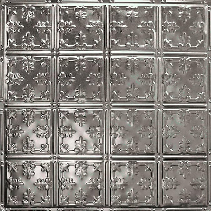 American Tin Ceilings 2-ft x 2-ft Stainless Steel Surface-mount Ceiling Tile (5-Pack, 20-sq ft / Case)