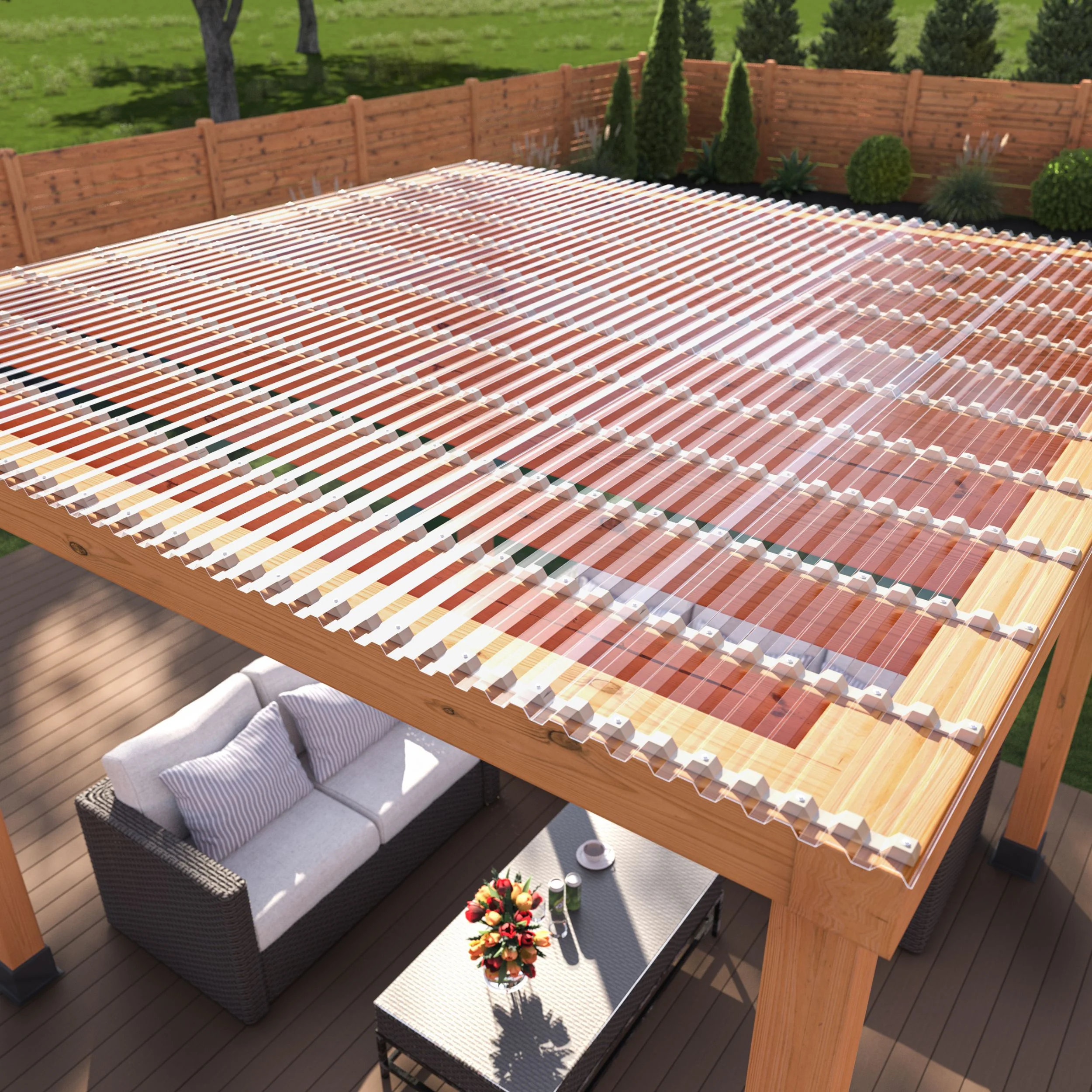 AmeriLux International CoverLite 2.16-ft x 8-ft Corrugated Clear Polycarbonate Roof Panel - Image 3