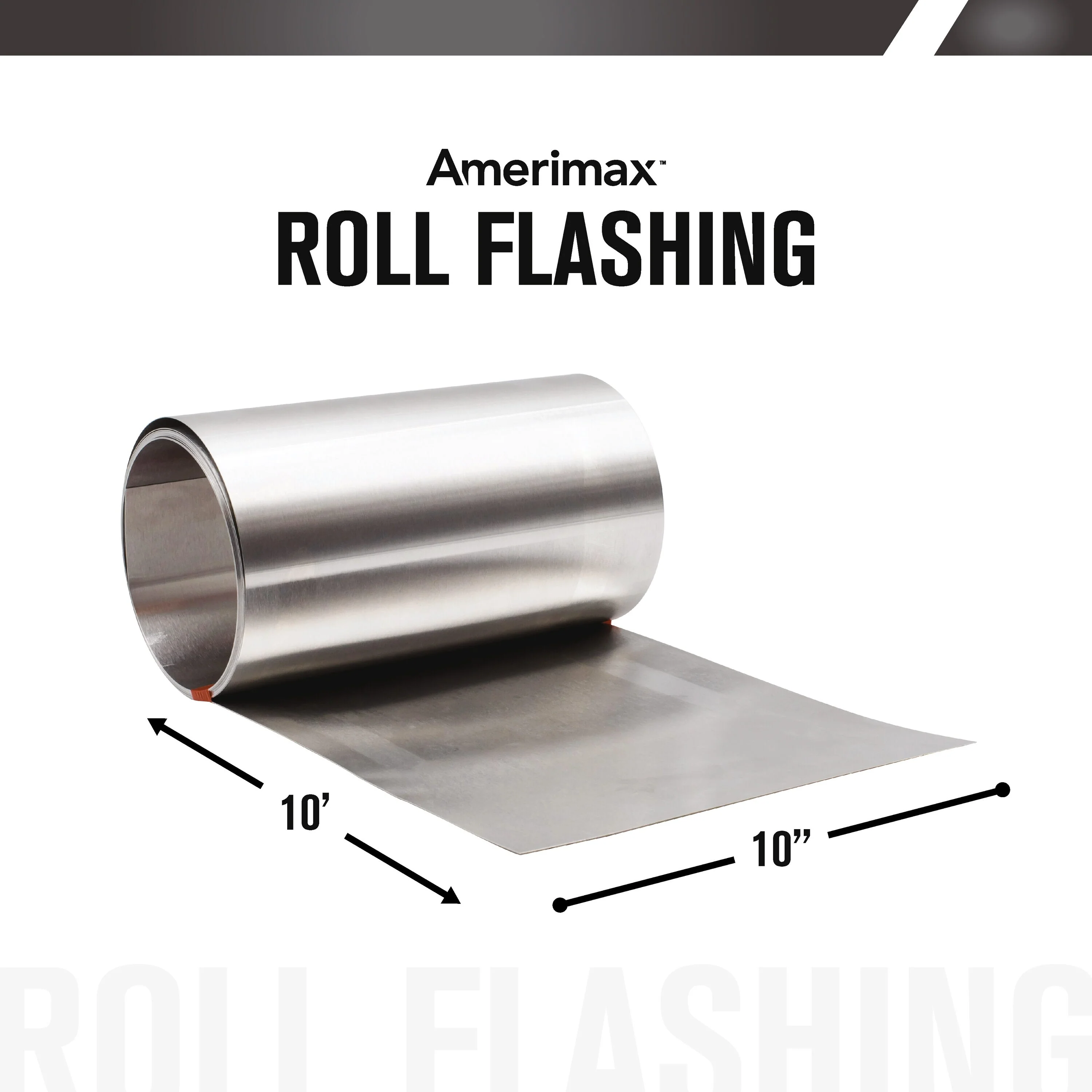 Amerimax 10-in x 10-ft Silver Galvanized Steel Roll Flashing, 0.01-in Thick - Image 3