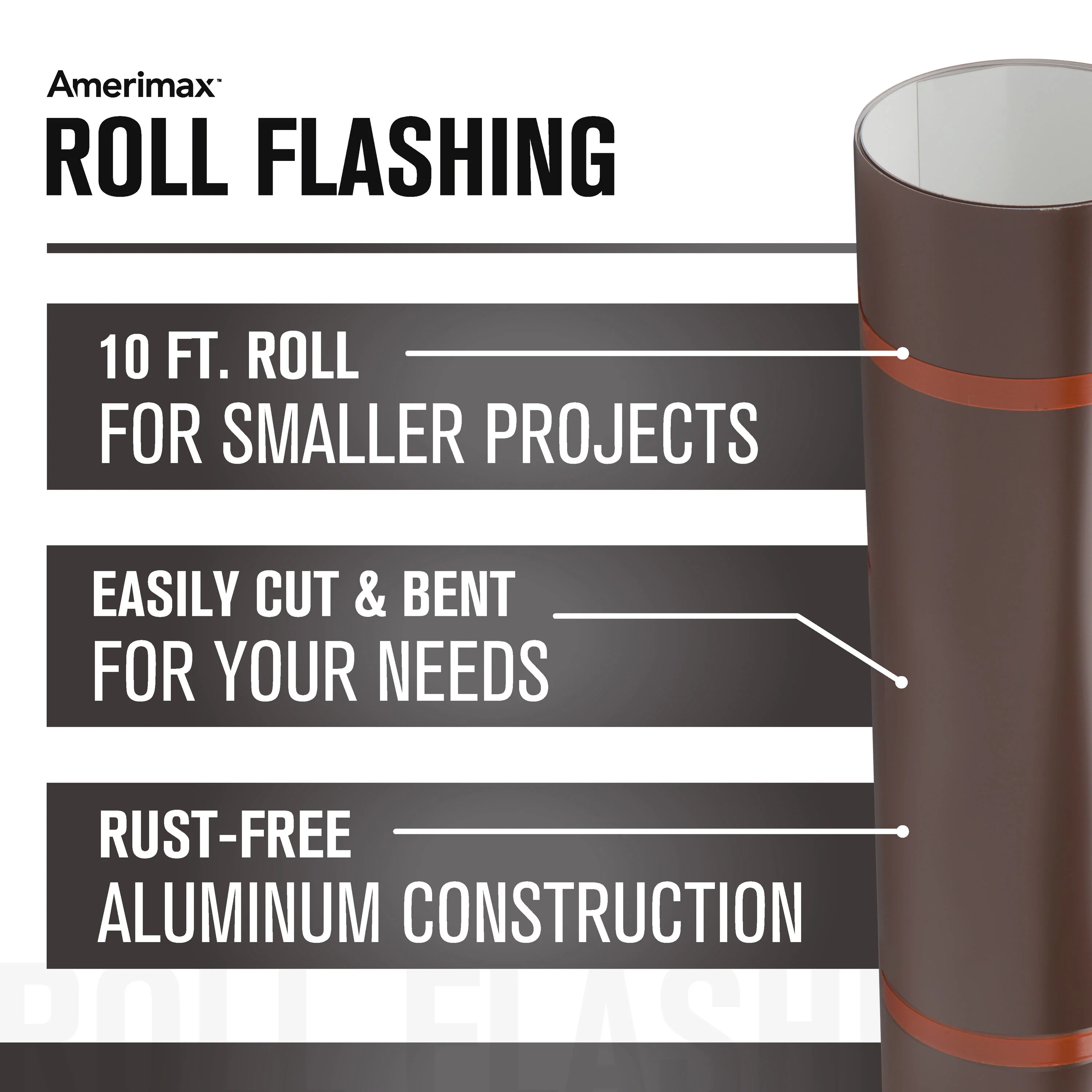 Amerimax 14-in x 10-ft Brown/White Aluminum Roll Flashing - Image 4