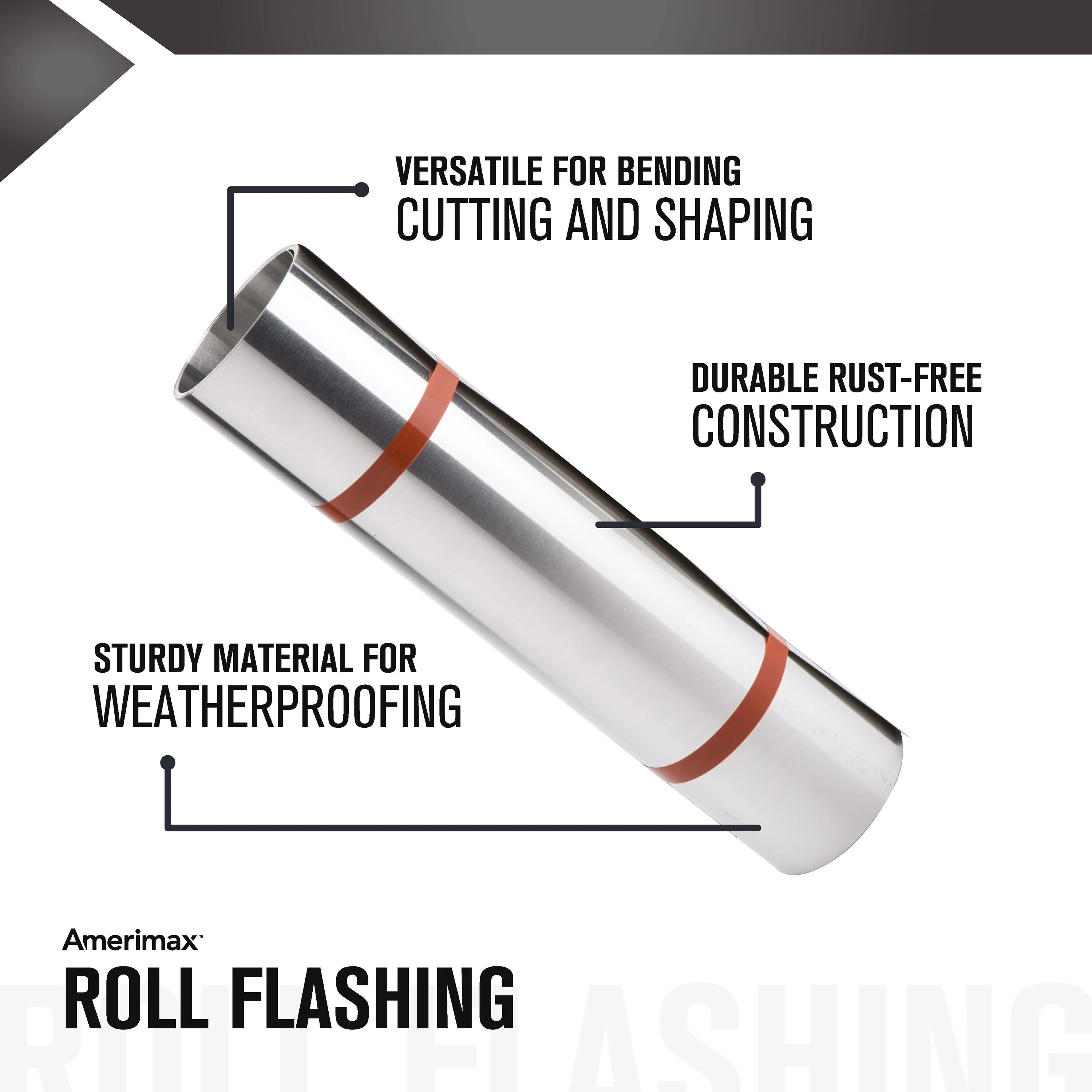 Amerimax 14-in x 10-ft Silver Galvanized Steel Roll Flashing - Image 2