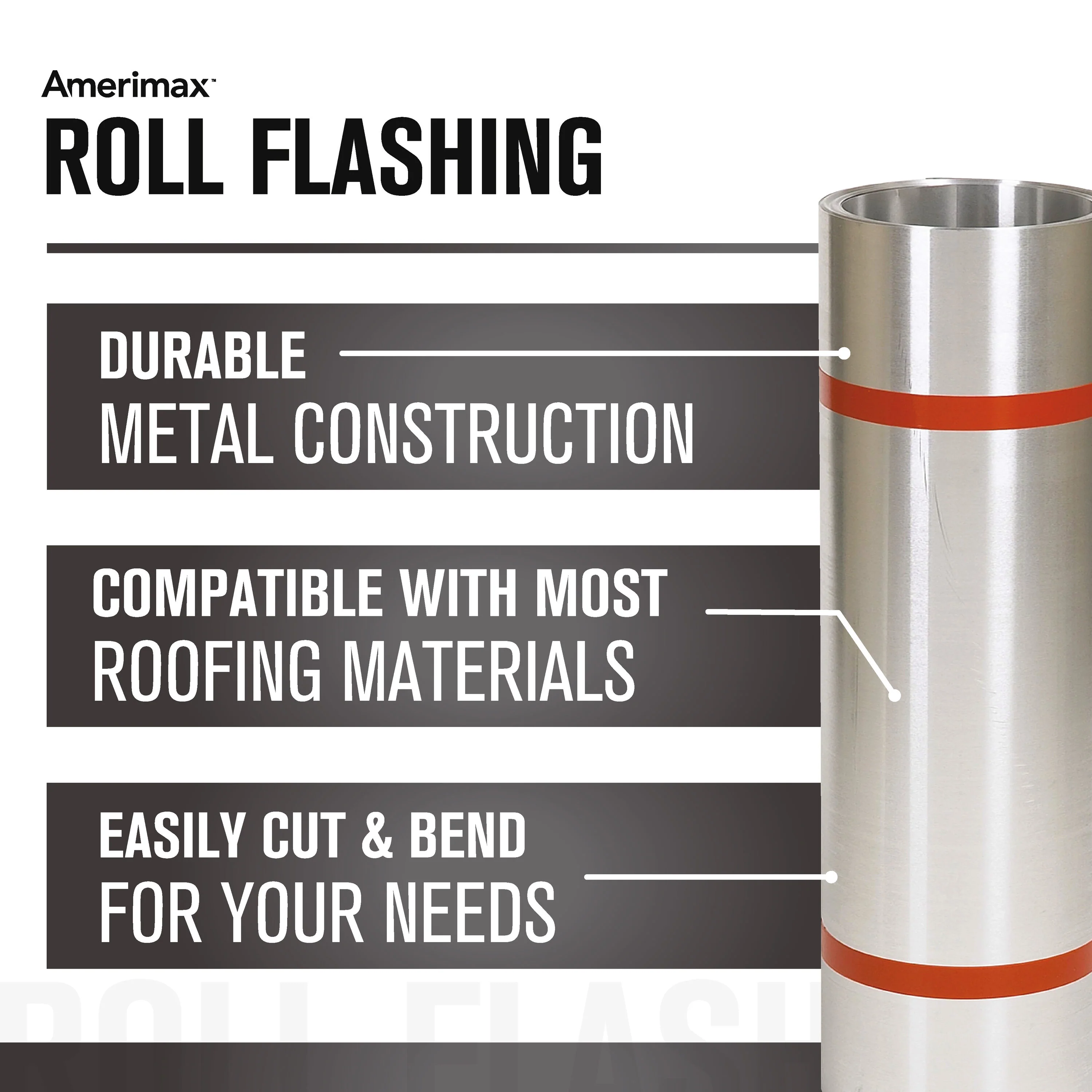 Amerimax 14-in x 25-ft Silver Galvanized Steel Roll Flashing - Image 4