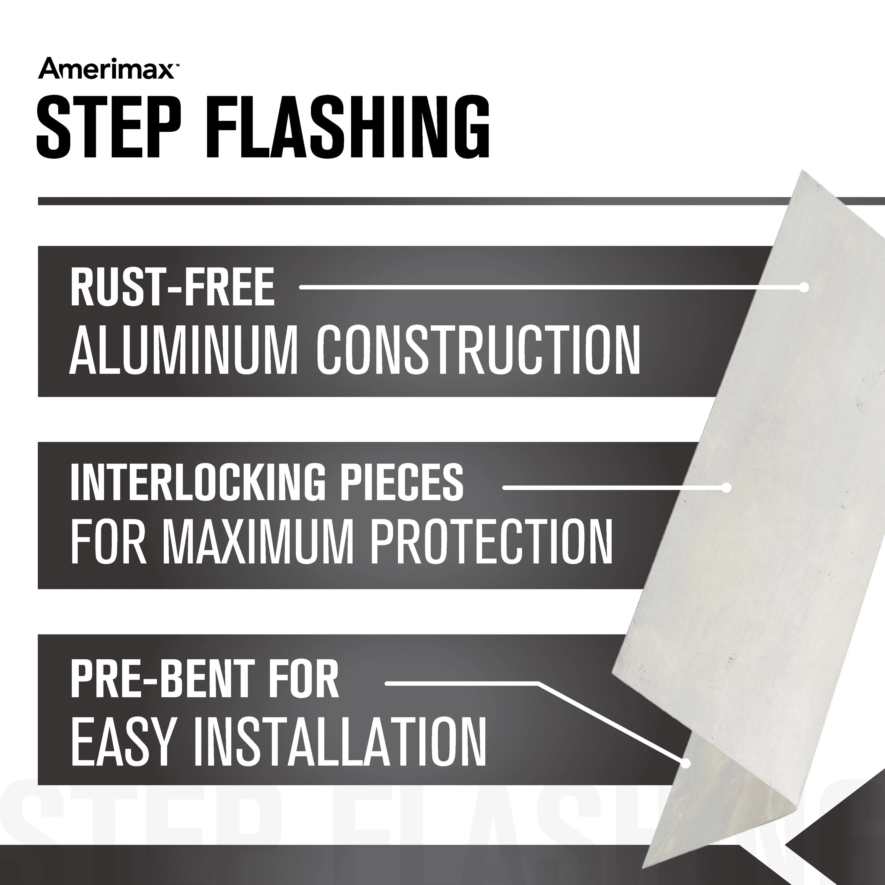Amerimax 3-in x 7-in Silver Aluminum Step Flashing, 29-Gauge - Image 4
