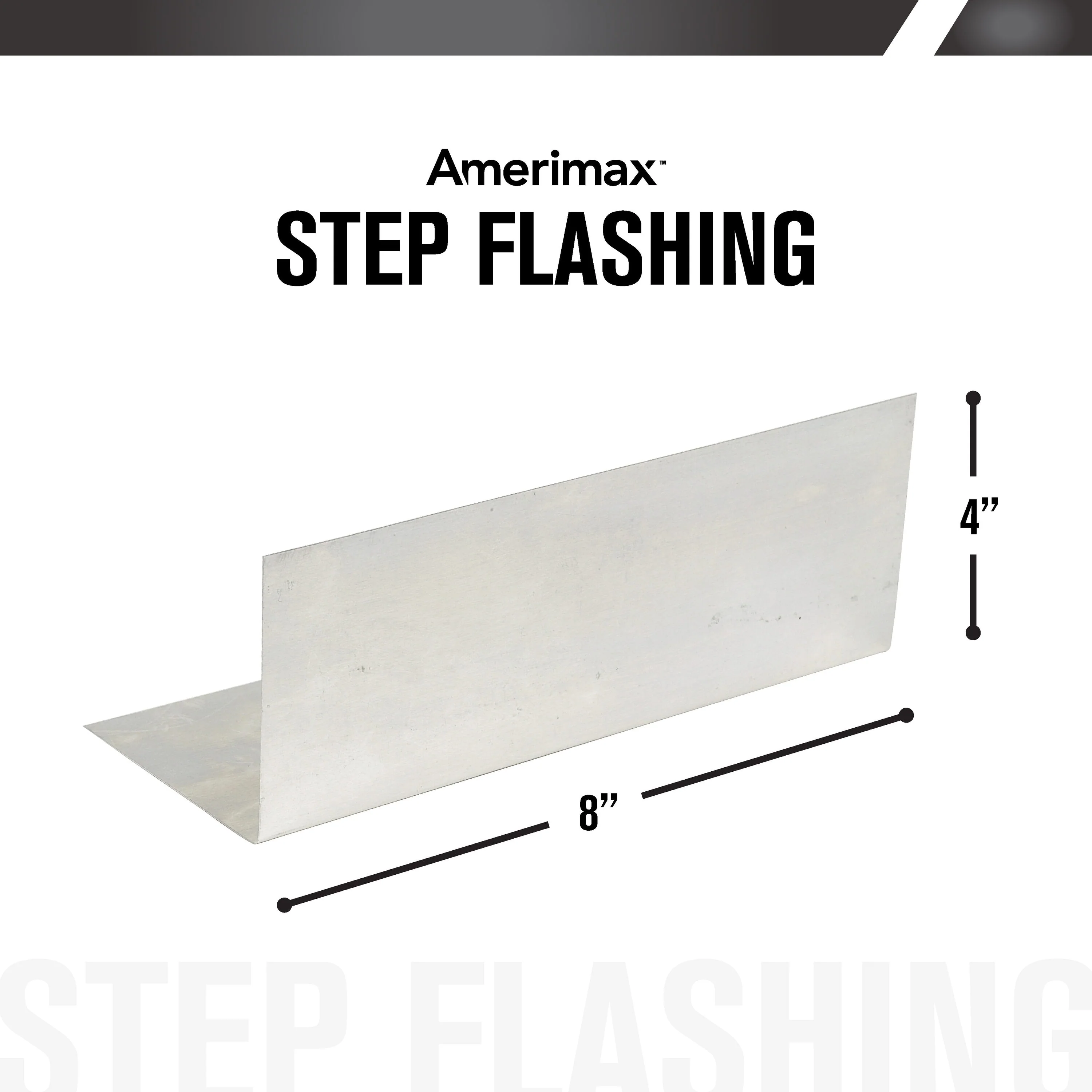 Amerimax 4-in x 8-in Silver Galvanized Steel Step Flashing - Image 4