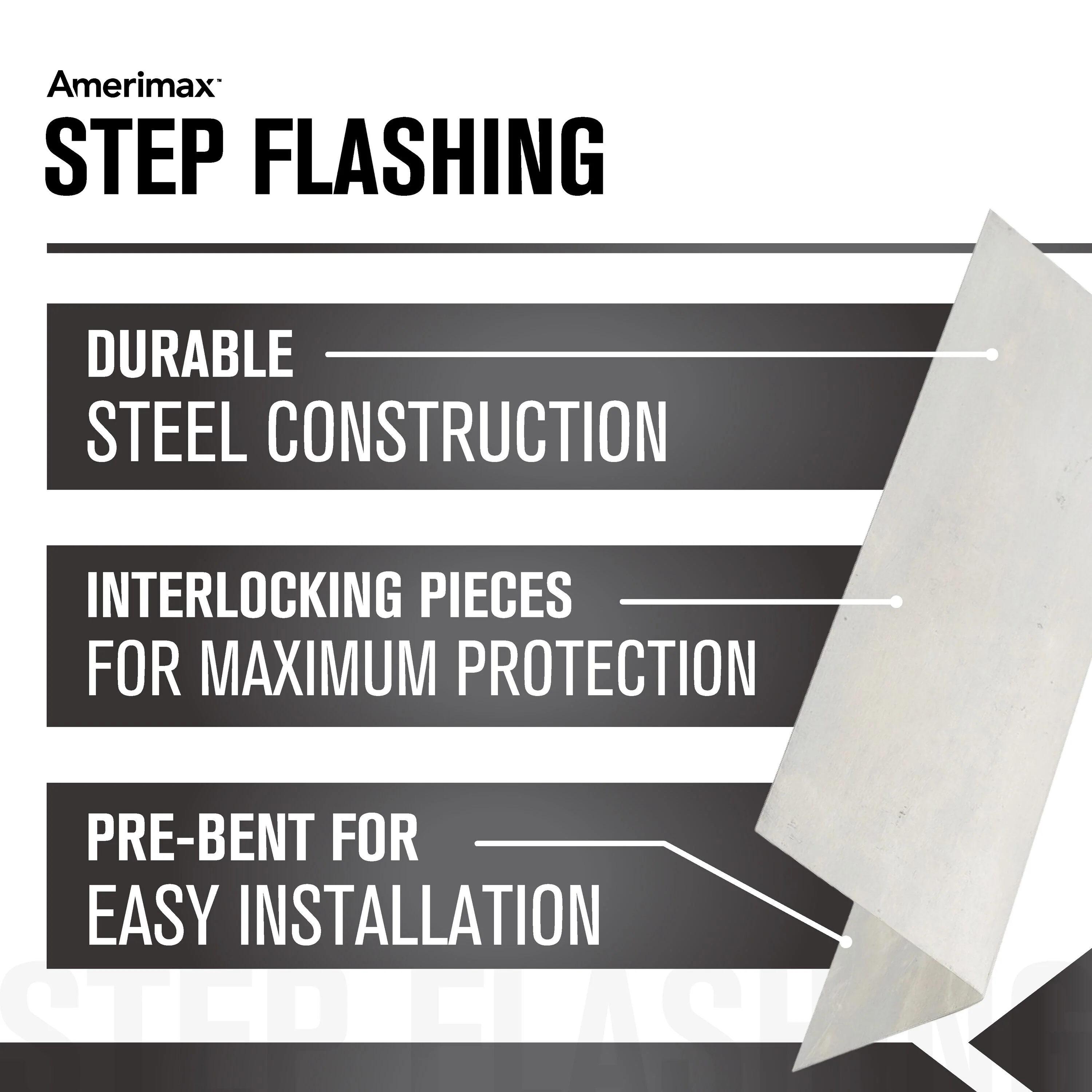 Amerimax 4-in x 8-in Silver Galvanized Steel Step Flashing - Image 5