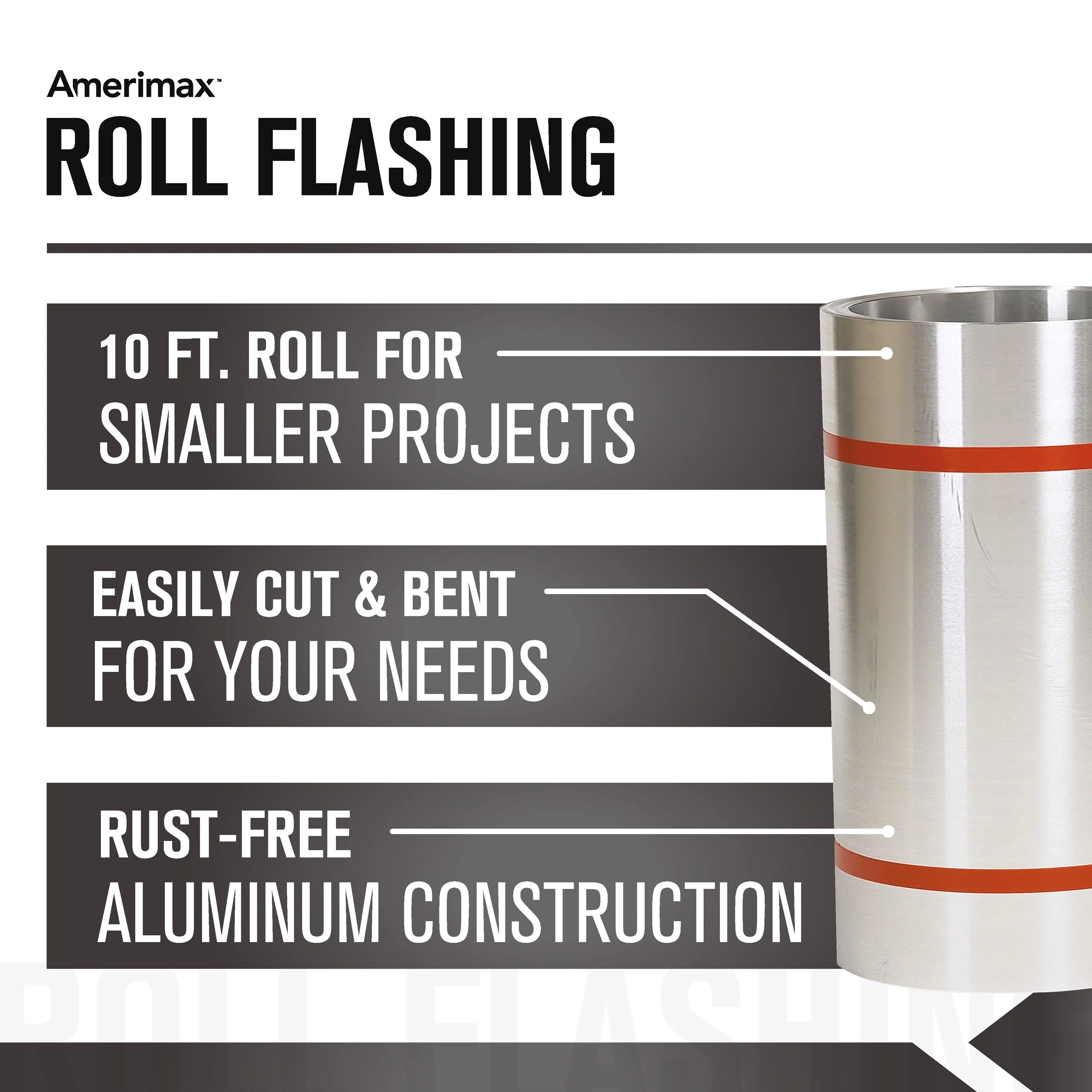 Amerimax 8-in x 10-ft Silver Aluminum Roll Flashing - Image 4