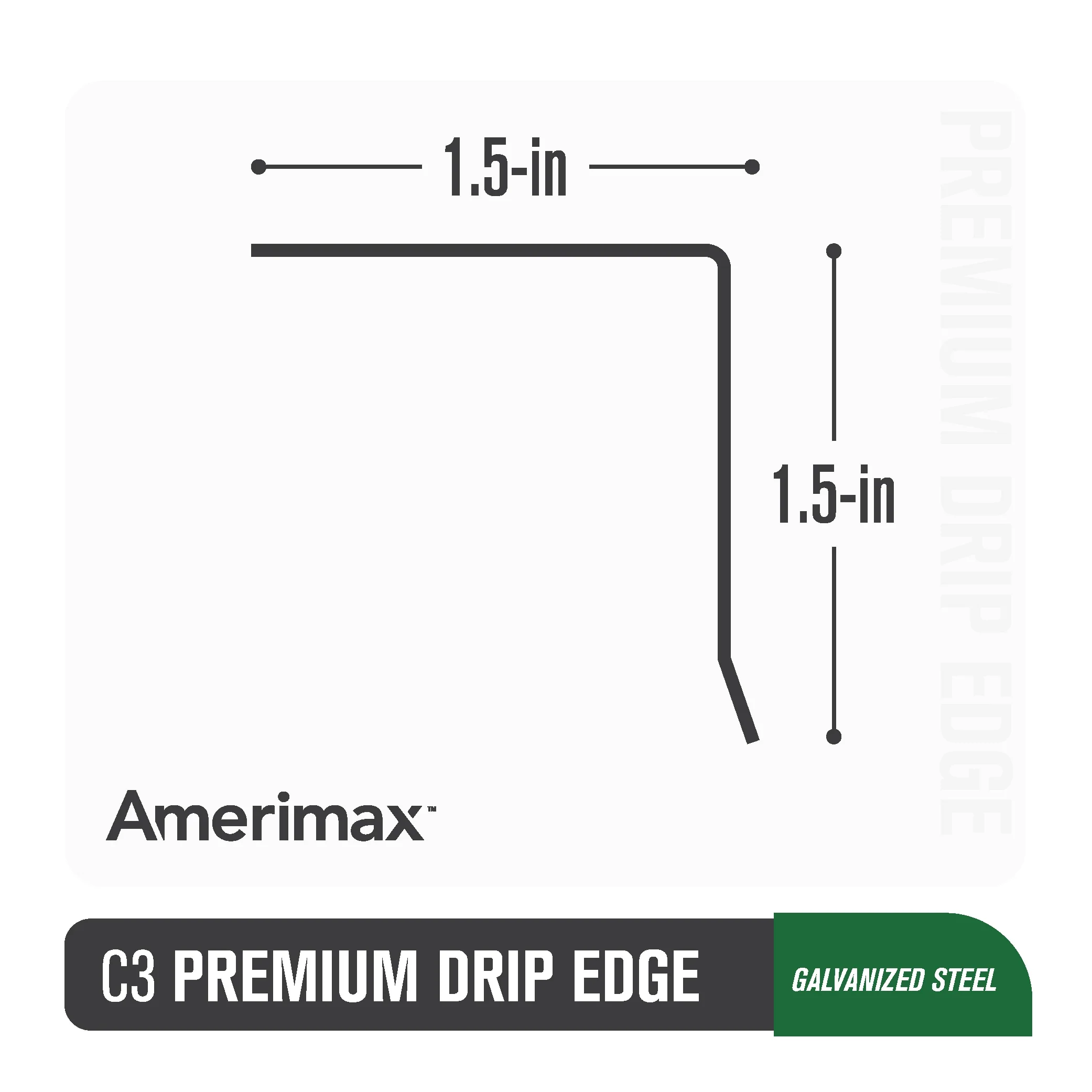 Amerimax C3 White Galvanized Steel Drip Edge Flashing, 28 Gauge, 1.5 in. x 1.5 in. x 10 ft. - Image 3