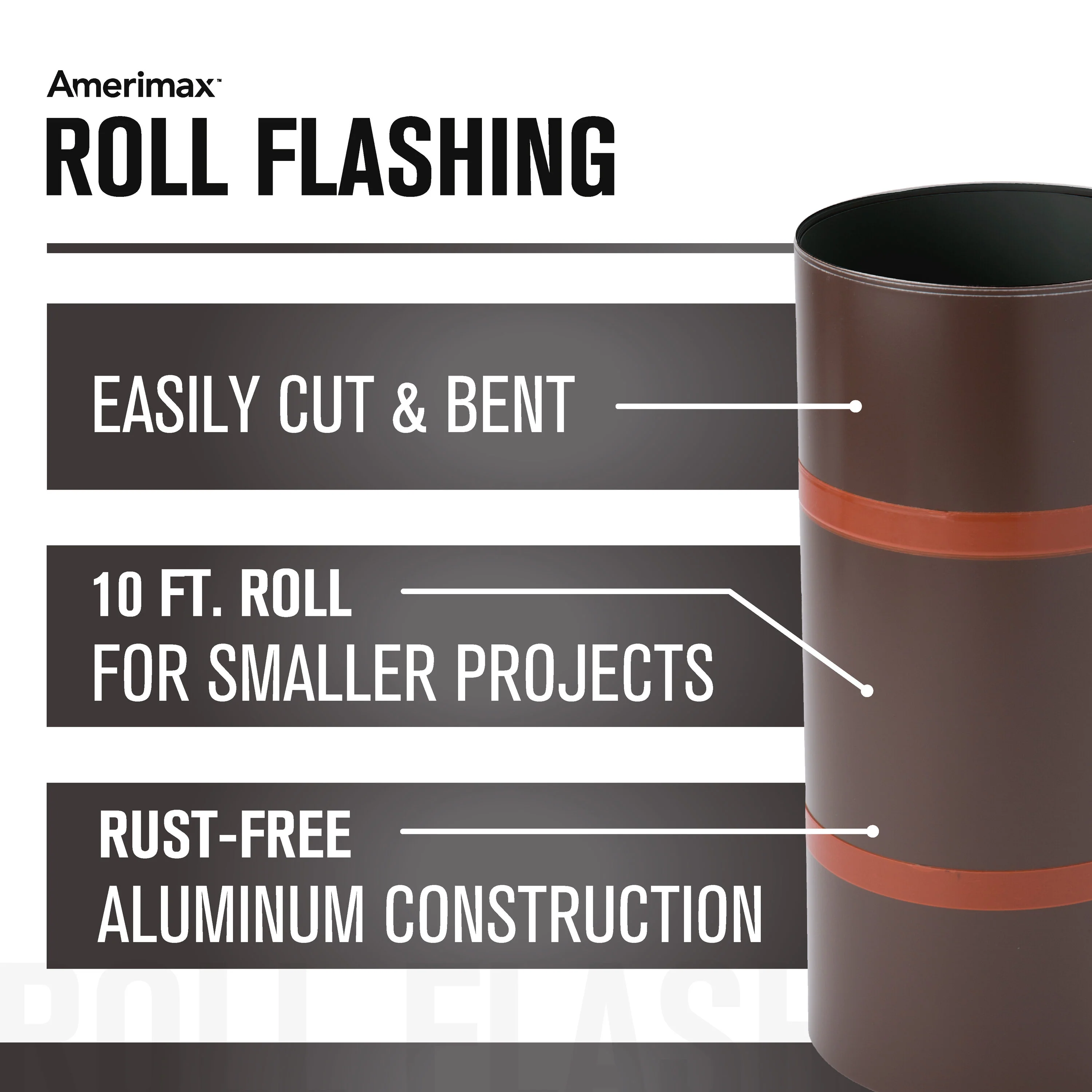 Amerimax Roll Flashing, 10-in x 10-ft, Black Aluminum - Image 4