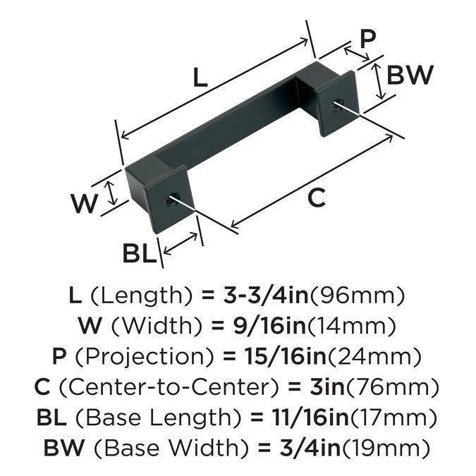 Amerock Appoint (128mm) Center to Center Rectangular Bar Drawer Pull - Image 3