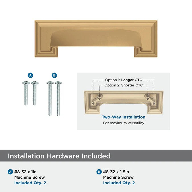 Amerock Appoint (128Mm or 160mm) Center to Center Dual Mount Rectangular Cup Drawer Pull - Image 10