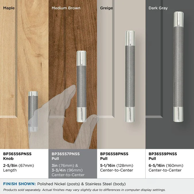 Amerock Esquire 3-in or 3-3/4-in (76Mm or 96mm) Center to Center Dual Mount Cylindrical Bar Drawer Pull - Image 6