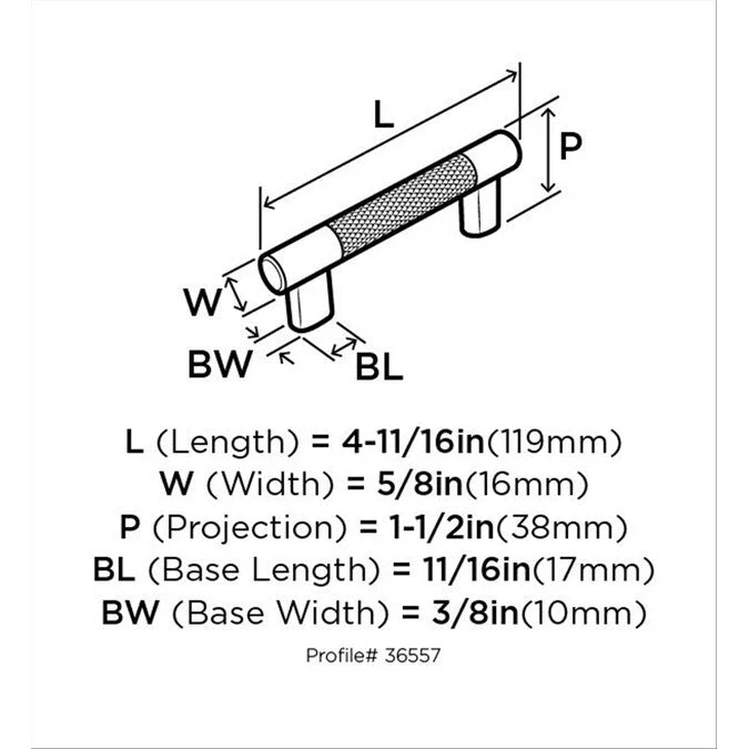 Amerock Esquire 3-in or 3-3/4-in (76Mm or 96mm) Center to Center Dual Mount Cylindrical Bar Drawer Pull - Image 9